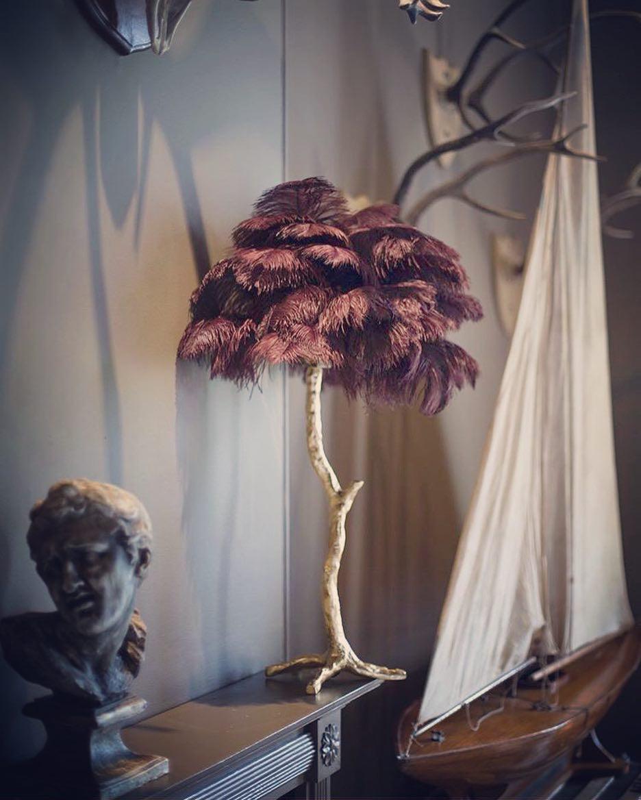 Ostrich Feather Reading Table Lamp