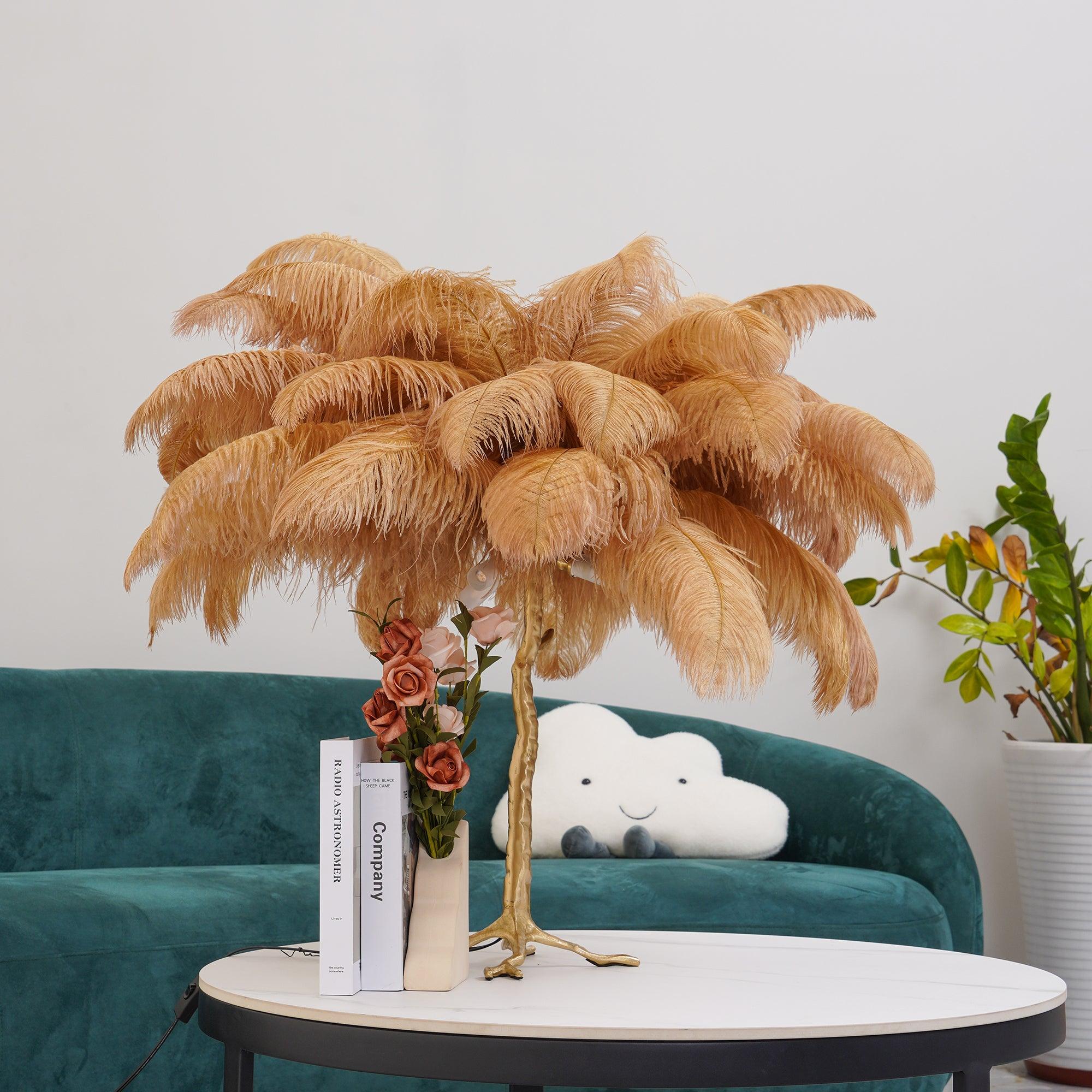 Ostrich Feather Reading Table Lamp