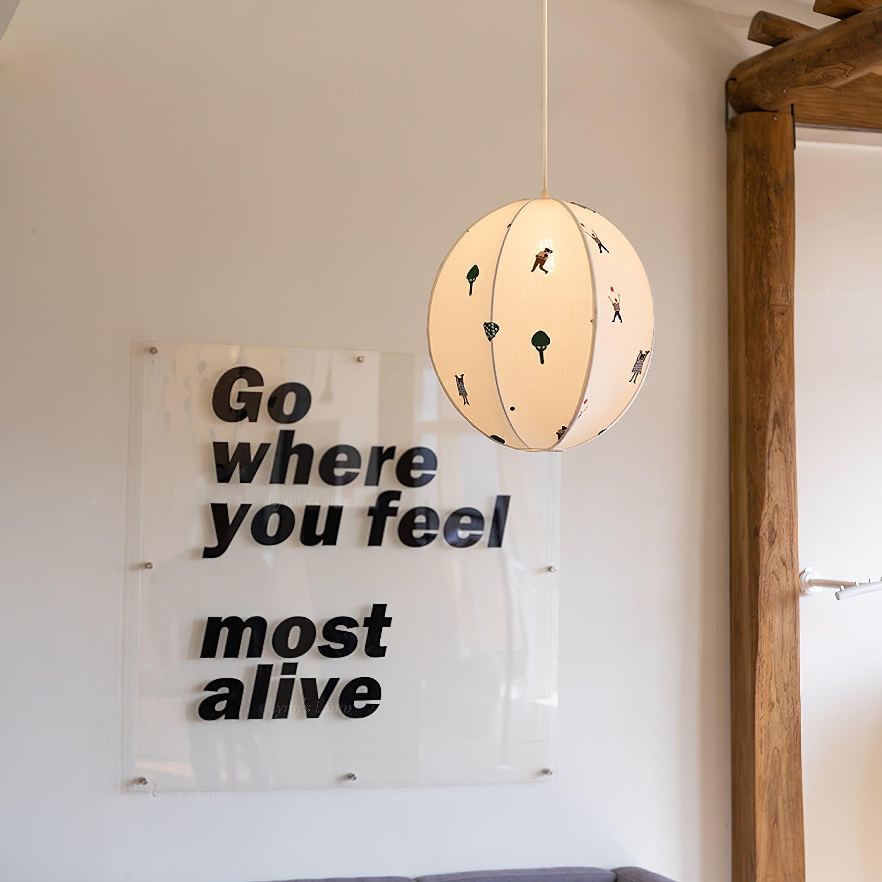 Park Embroidered Textile Swag Pendant Light
