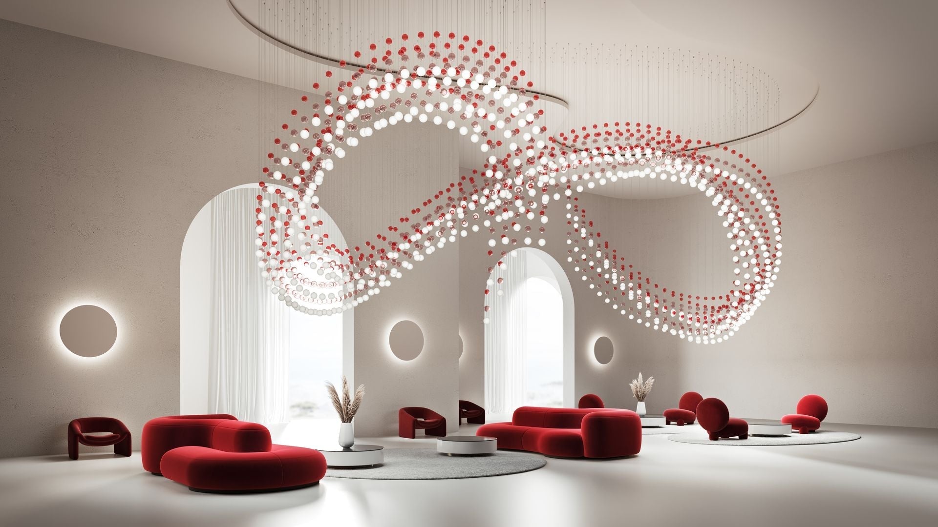 Pearl Curtain Customizable Chandelier