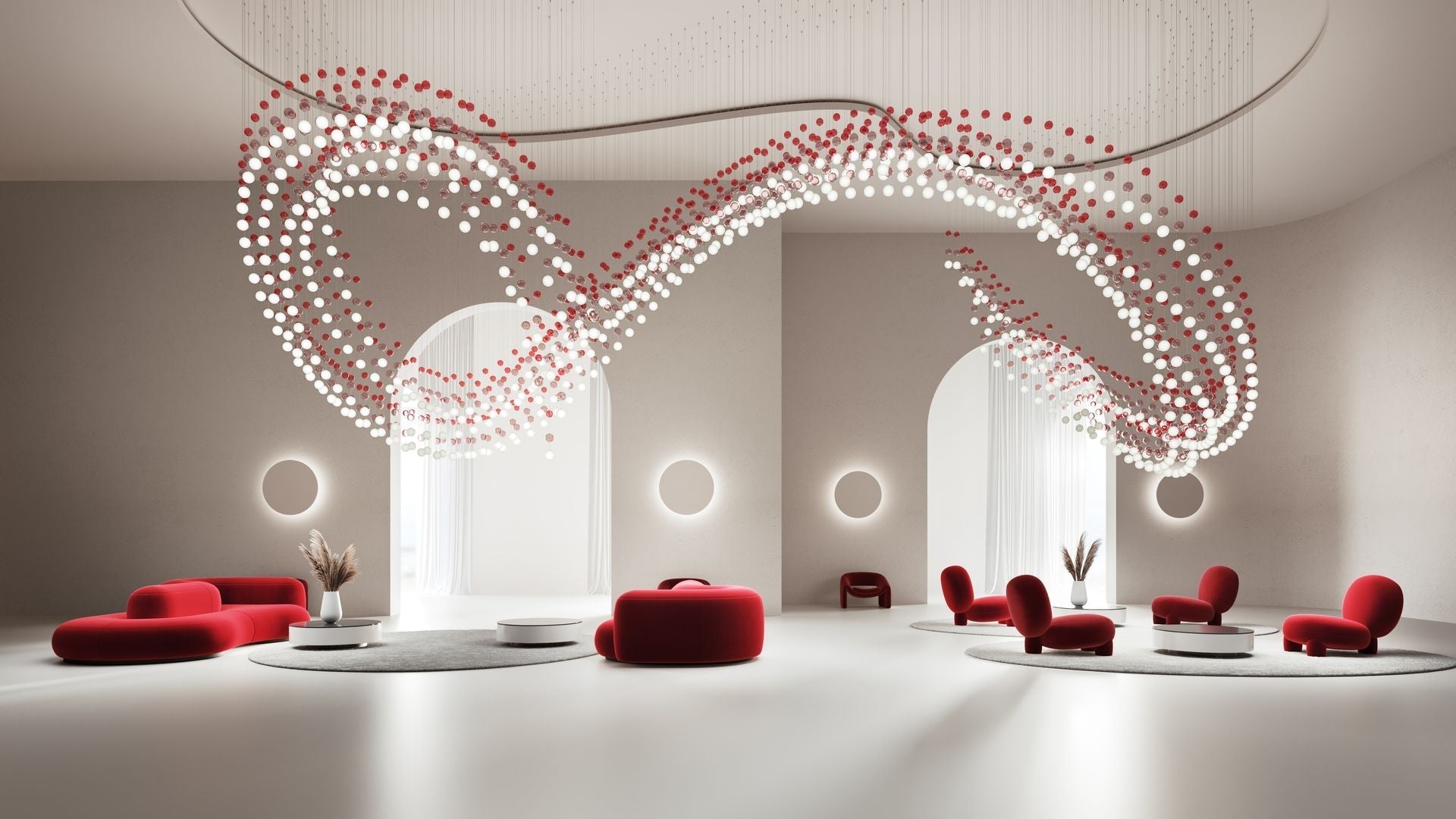 Pearl Curtain Customizable Chandelier
