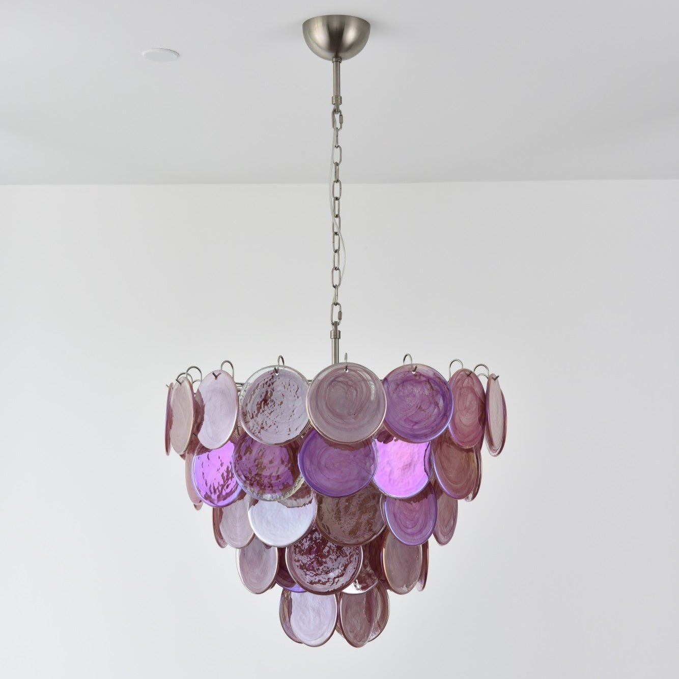 Pink Murano Disc Chandelier detail view 26
