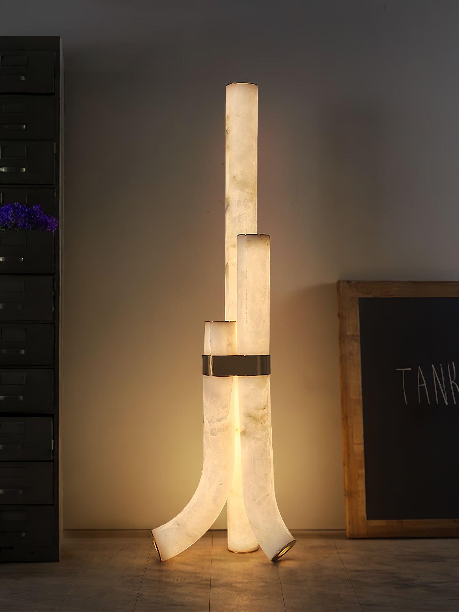 Piped Alabaster Floor Light, Floor Lamp, detail 15