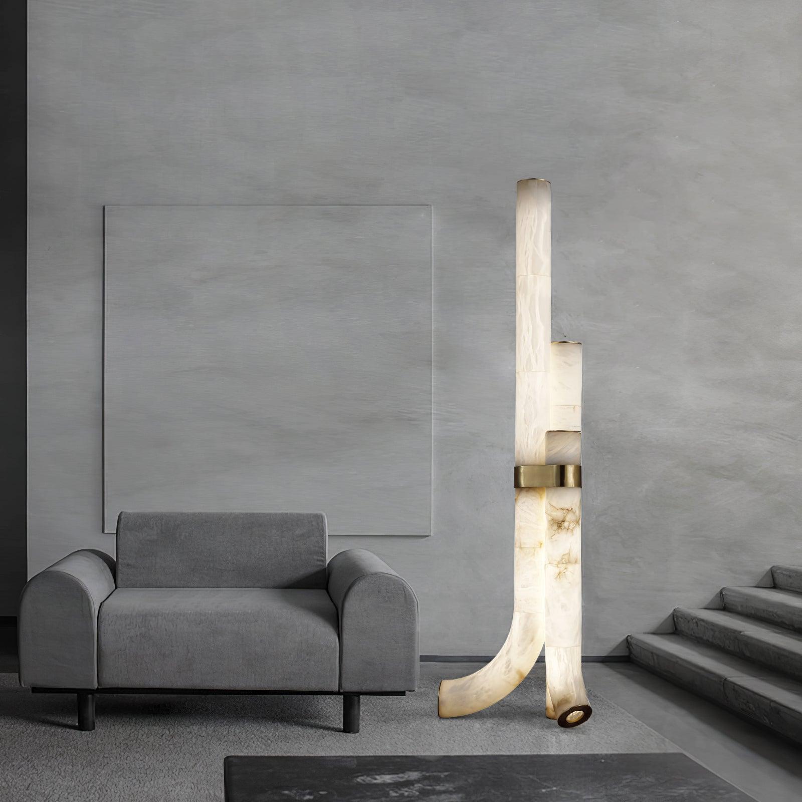 Piped Alabaster Floor Light, Floor Lamp, detail 19
