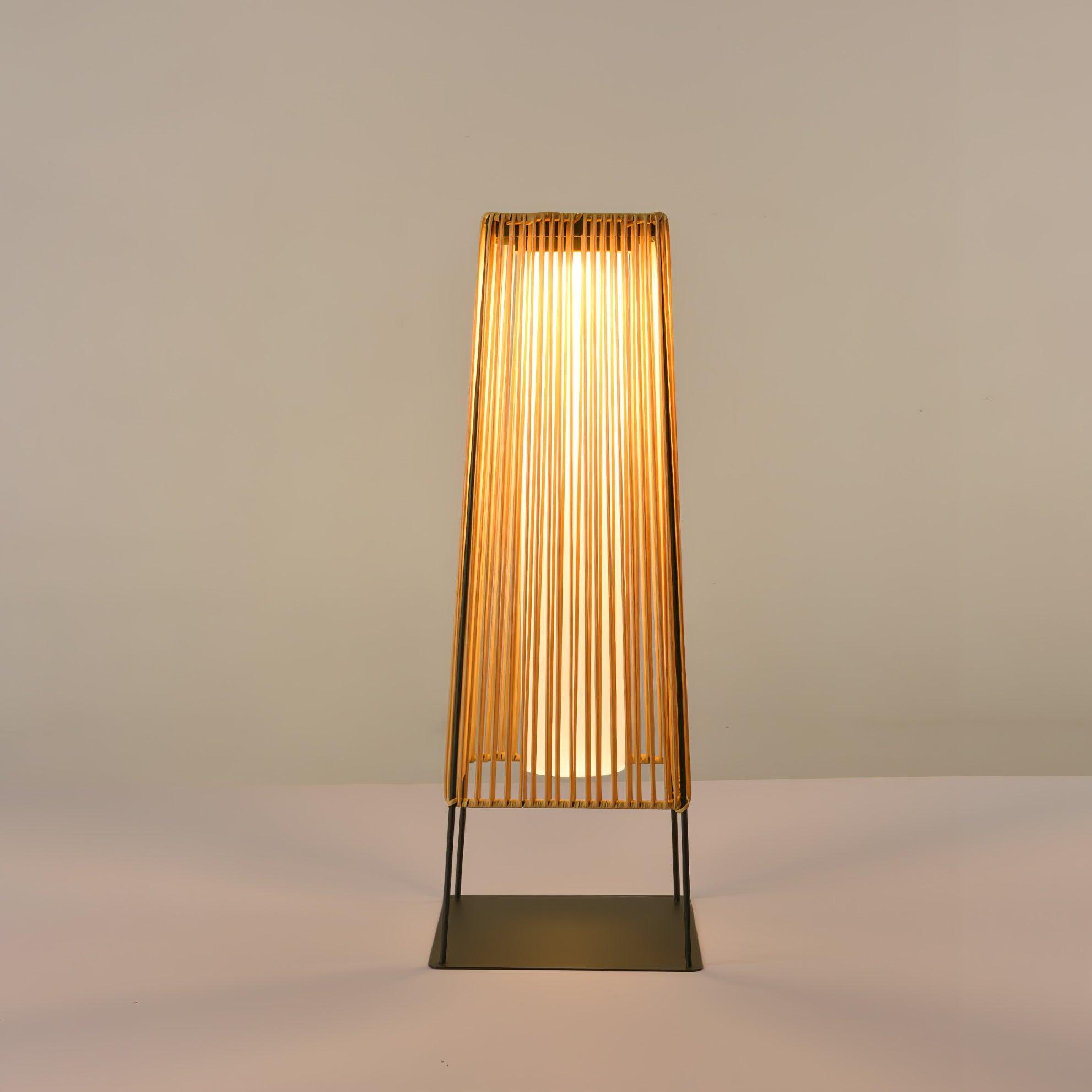 Plastic Rattan Outdoor Post Light Floor Lamp