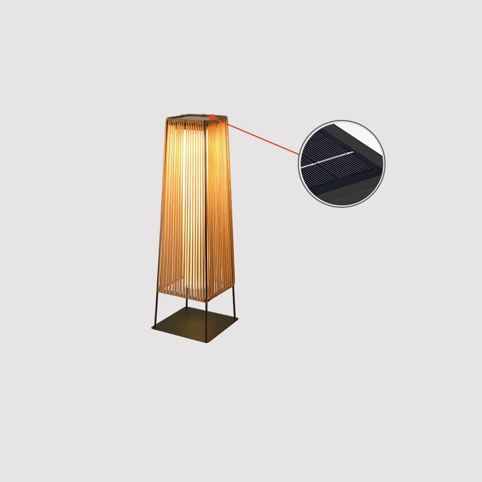 Plastic Rattan Outdoor Post Light Floor Lamp