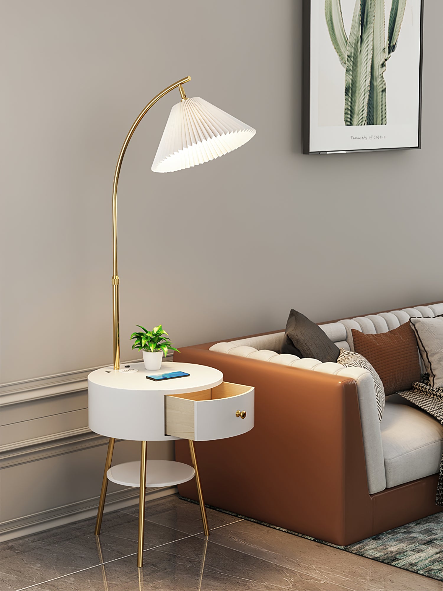 Pleated Arc Floor Light Floor Lamp