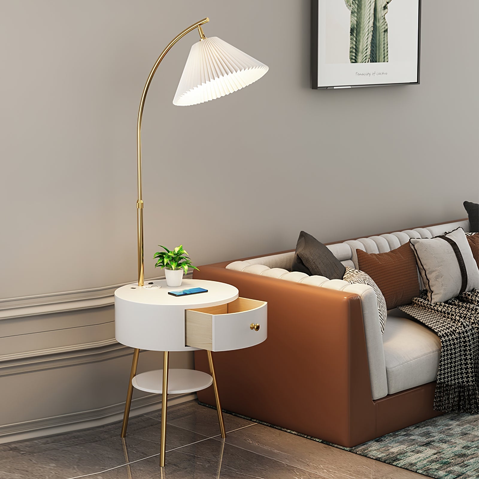 Pleated Arc Floor Light Floor Lamp