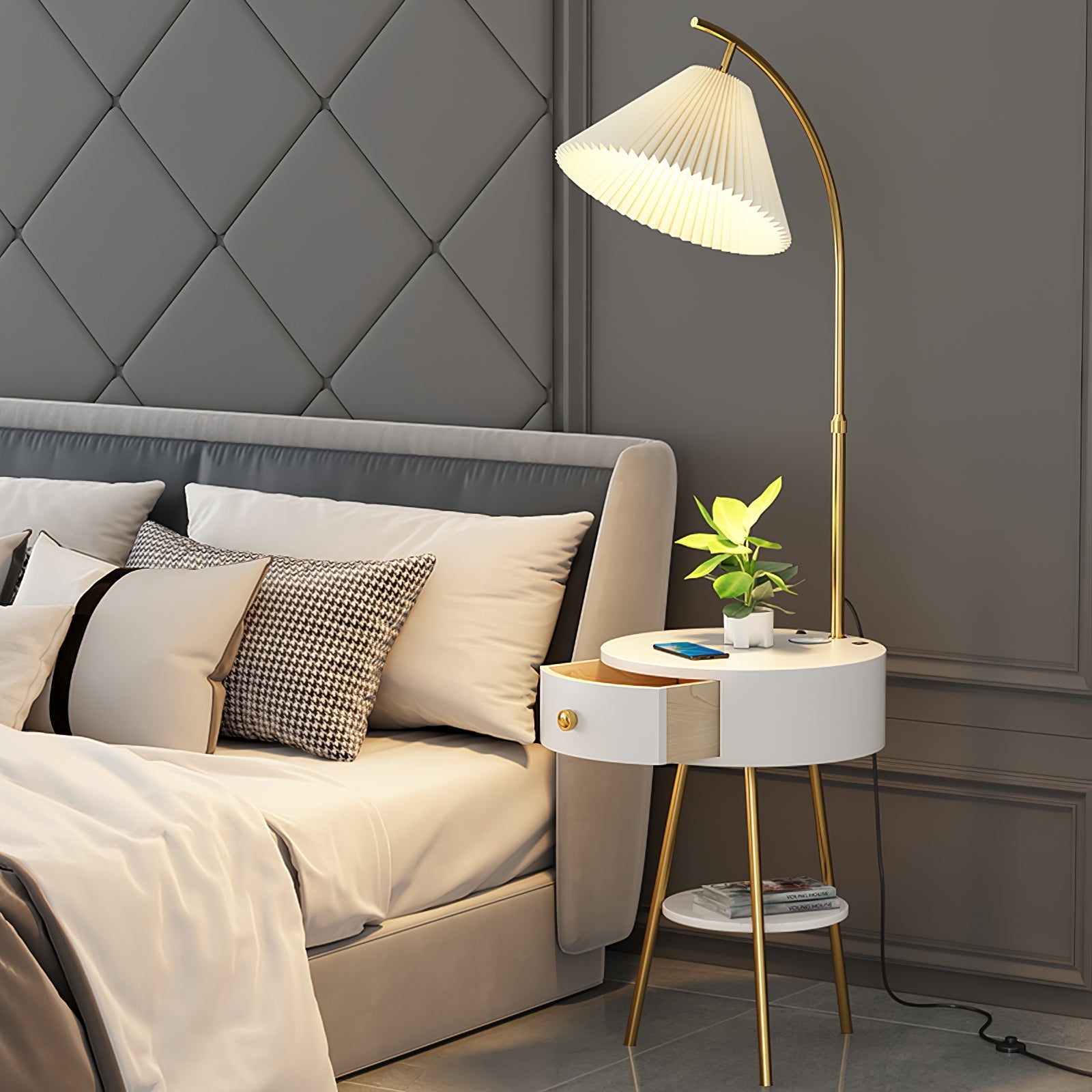 Pleated Arc Floor Light Floor Lamp