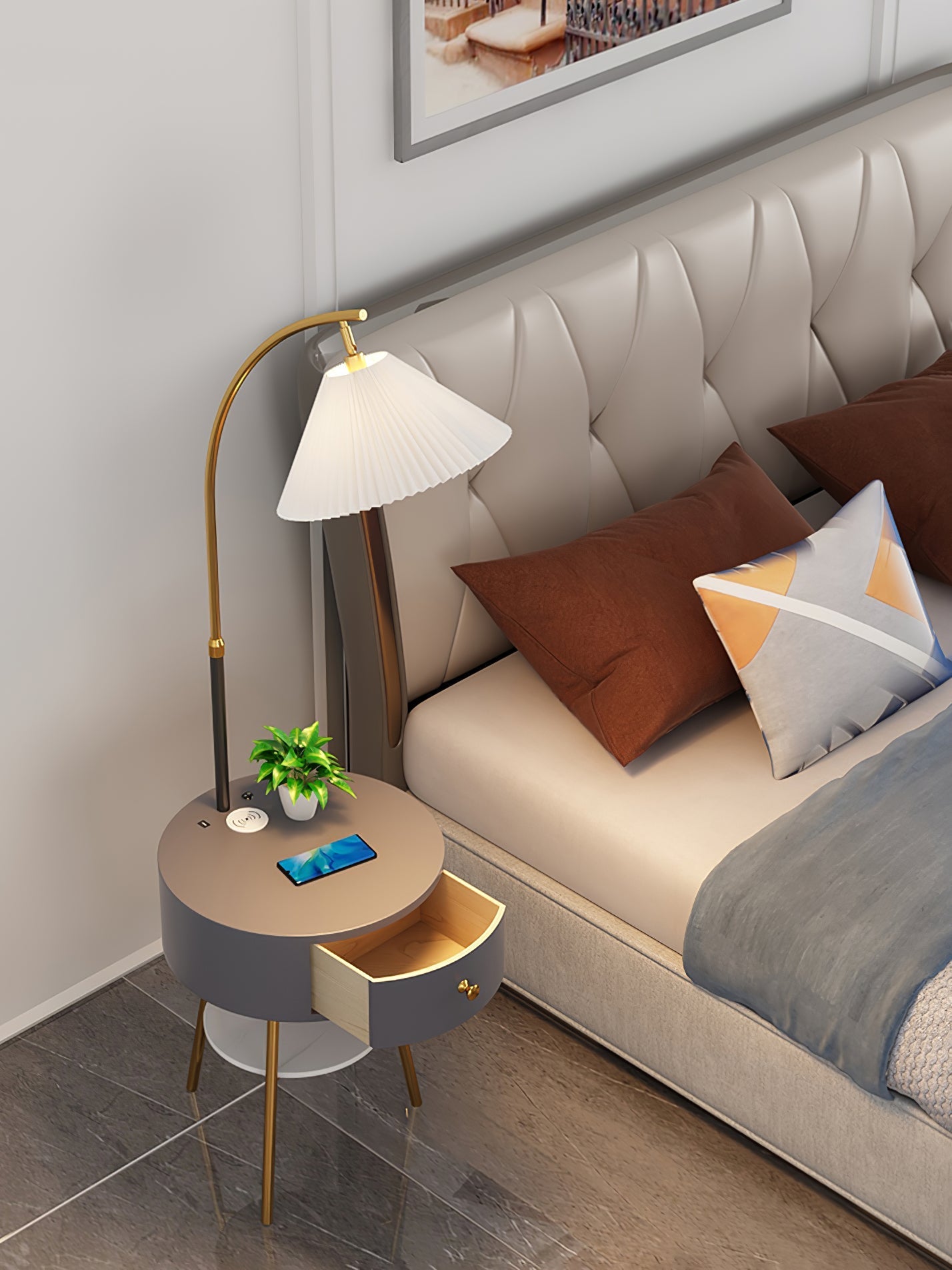 Pleated Arc Floor Light Floor Lamp