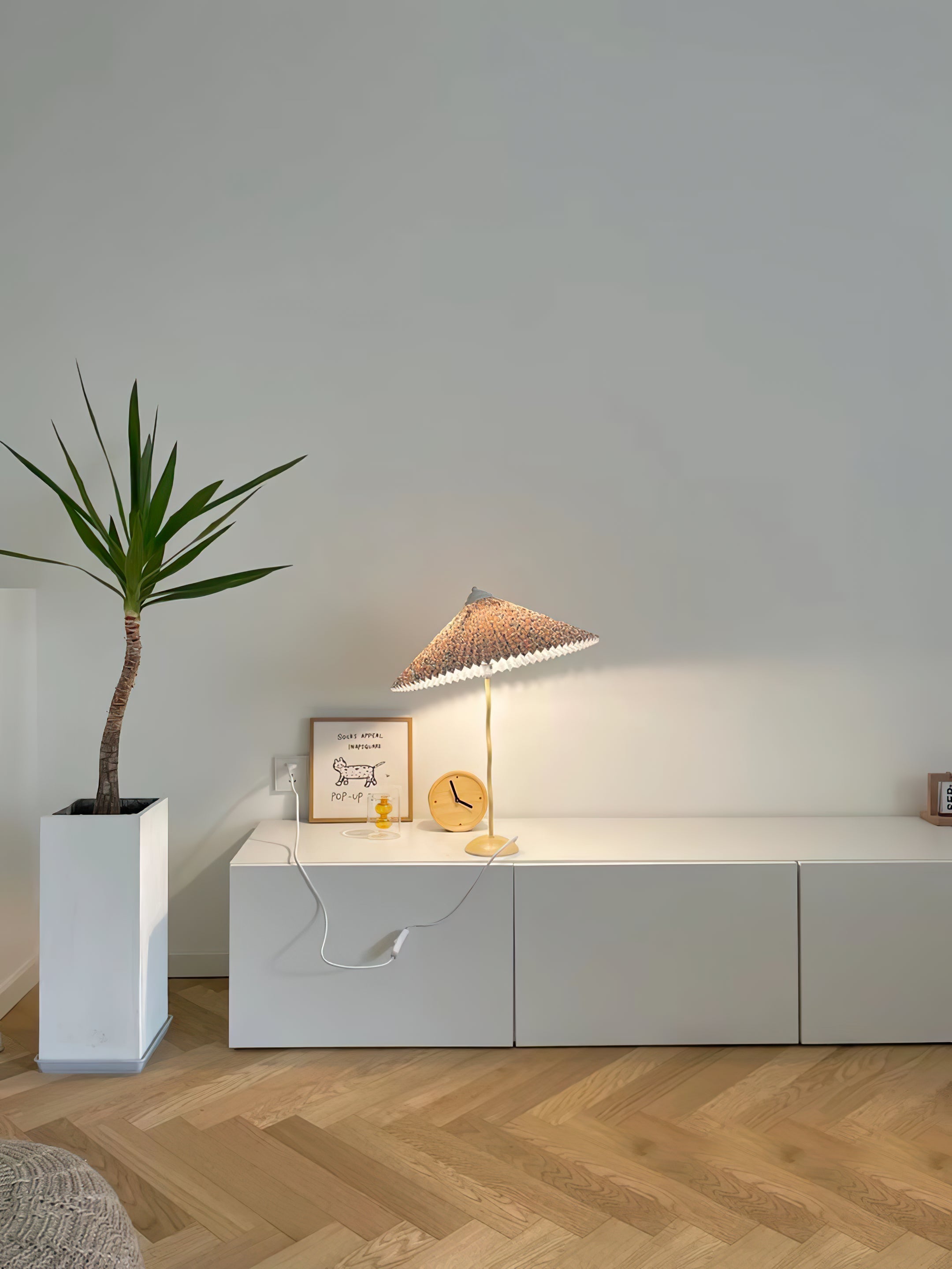Pleated Hat Portable Lamp Table Lamp