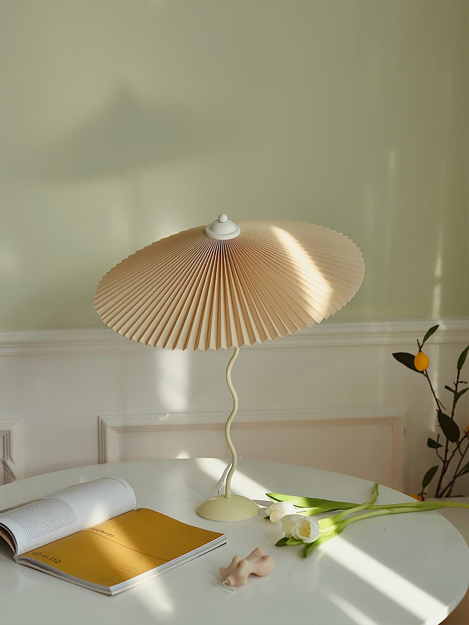 Pleated Hat Portable Lamp Table Lamp