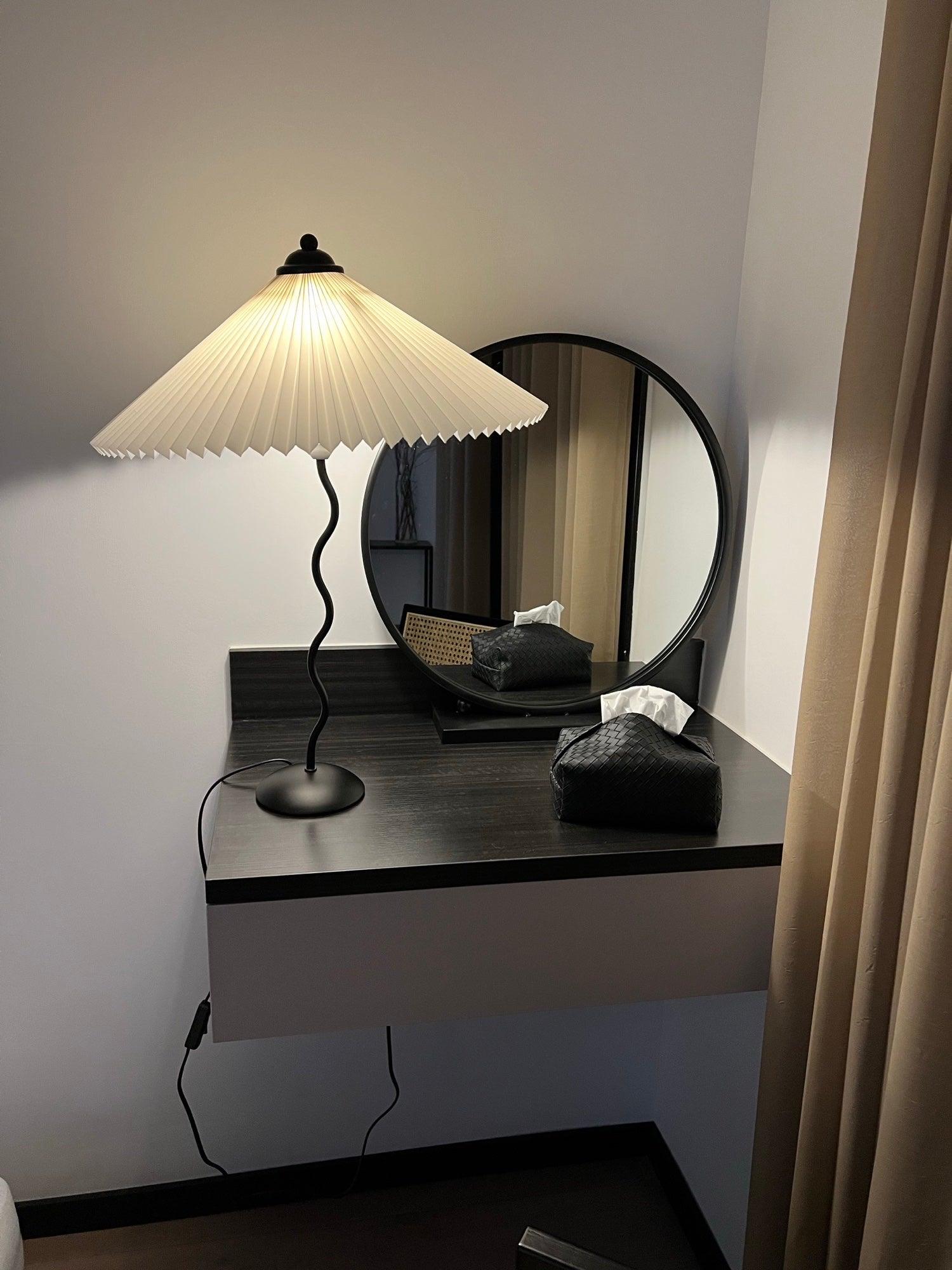 Pleated Hat Portable Lamp Table Lamp