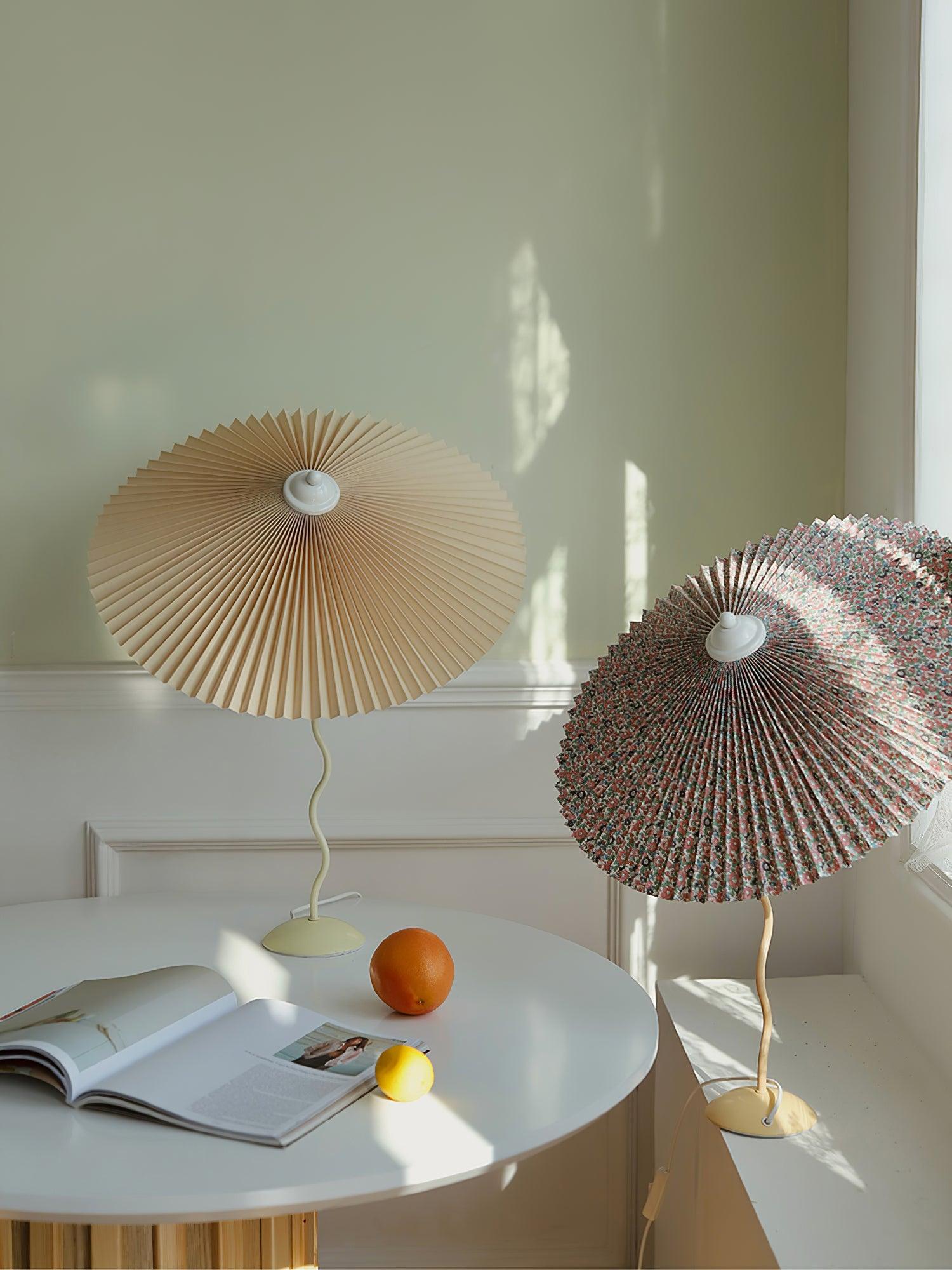 Pleated Hat Portable Lamp Table Lamp
