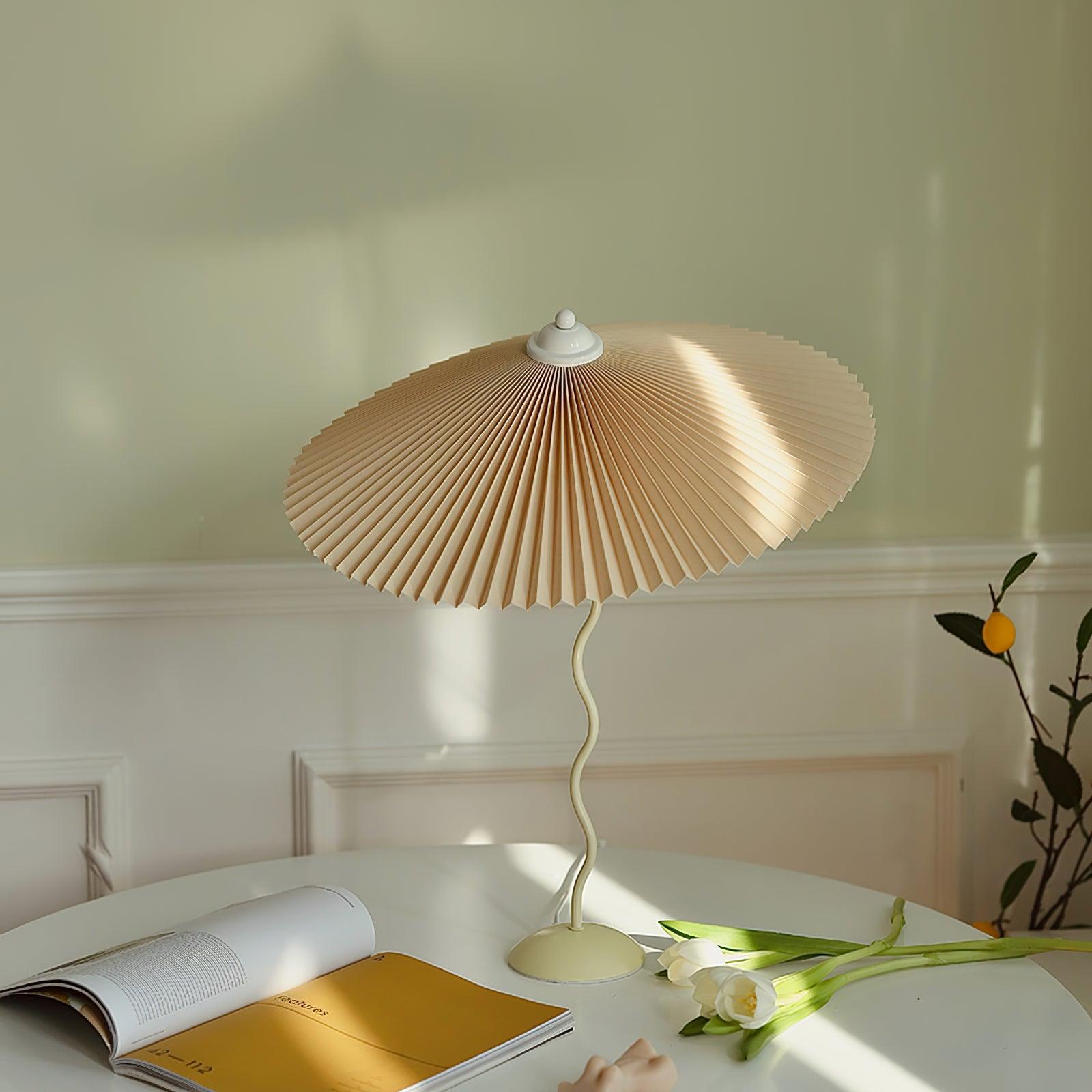 Pleated Hat Portable Lamp Table Lamp
