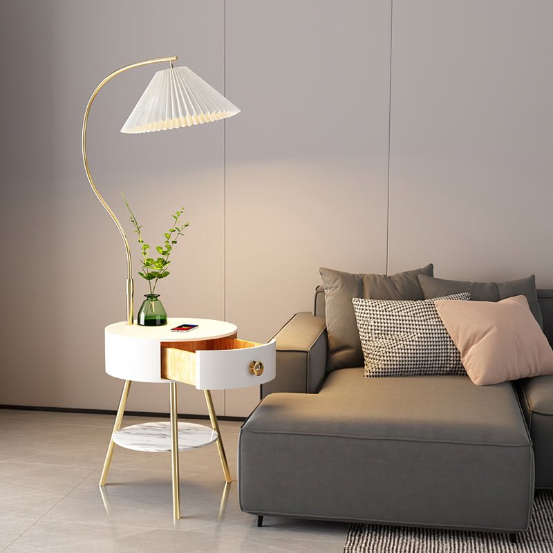 Pleated Nightstand Floor Light Floor Lamp