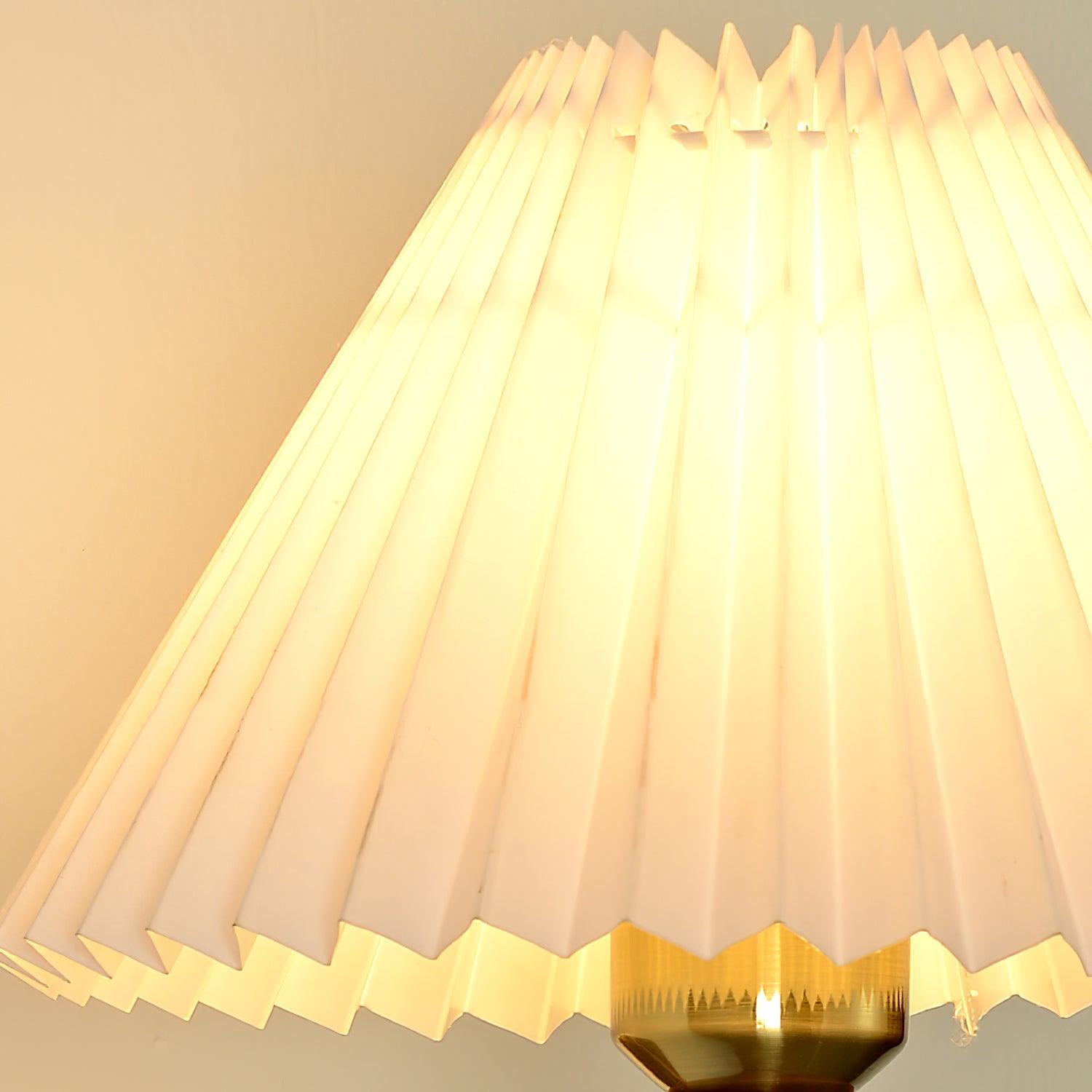 Pleated Walnut Lamp Bracket Wall Light