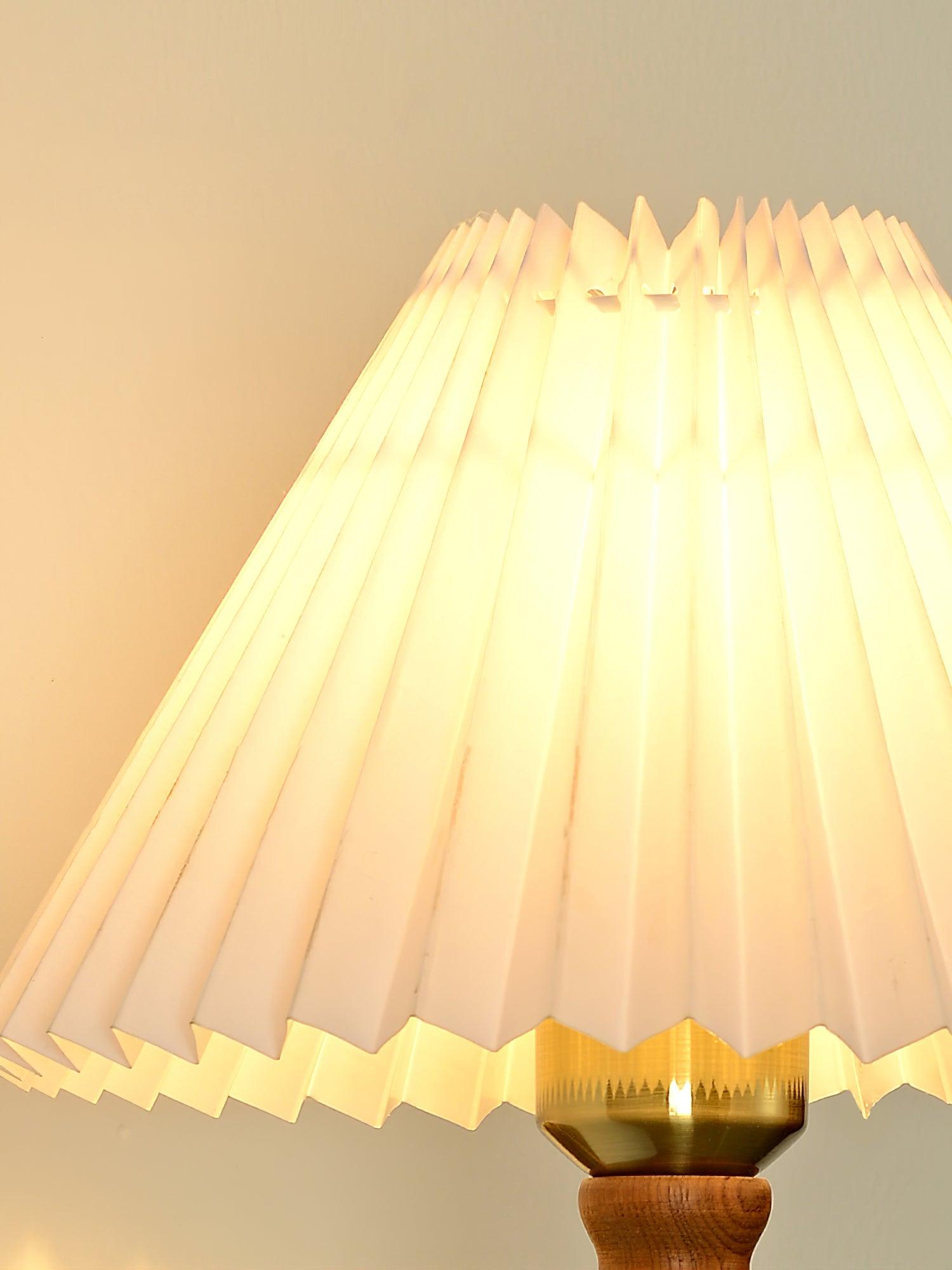 Pleated Walnut Lamp Bracket Wall Light