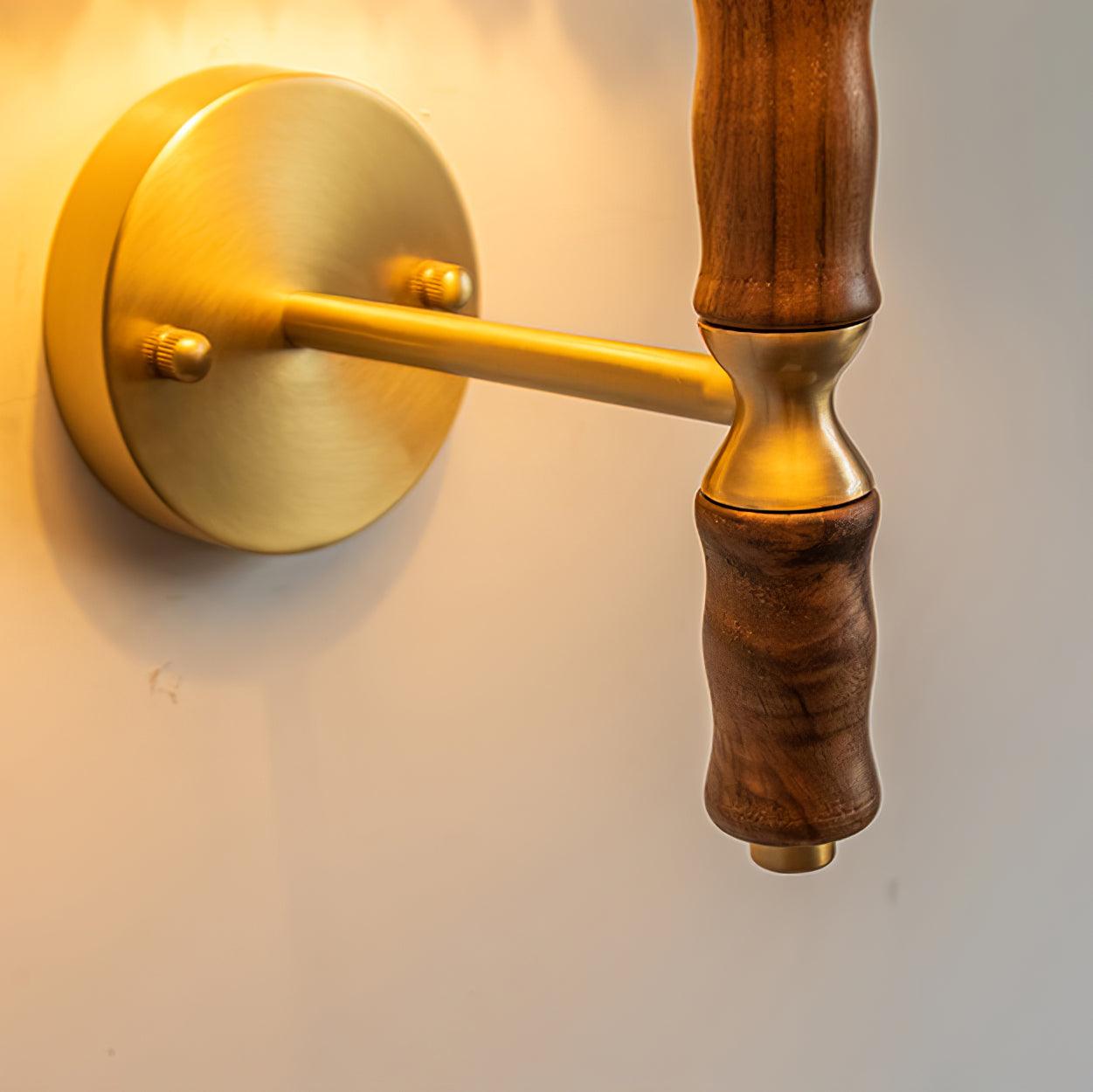 Pleated Walnut Lamp Bracket Wall Light