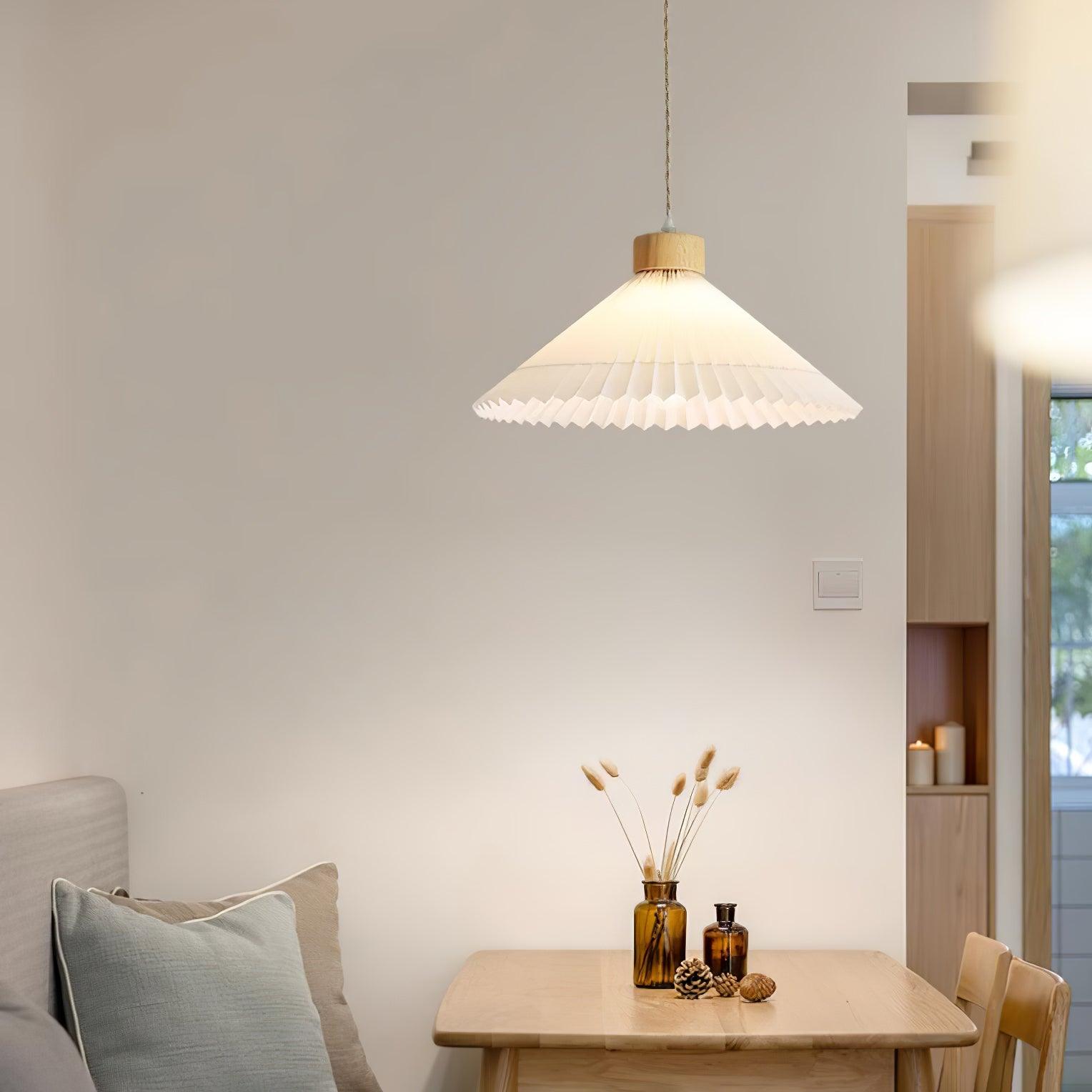 Pleated Wooden Ceiling Light Fitting detail view 11