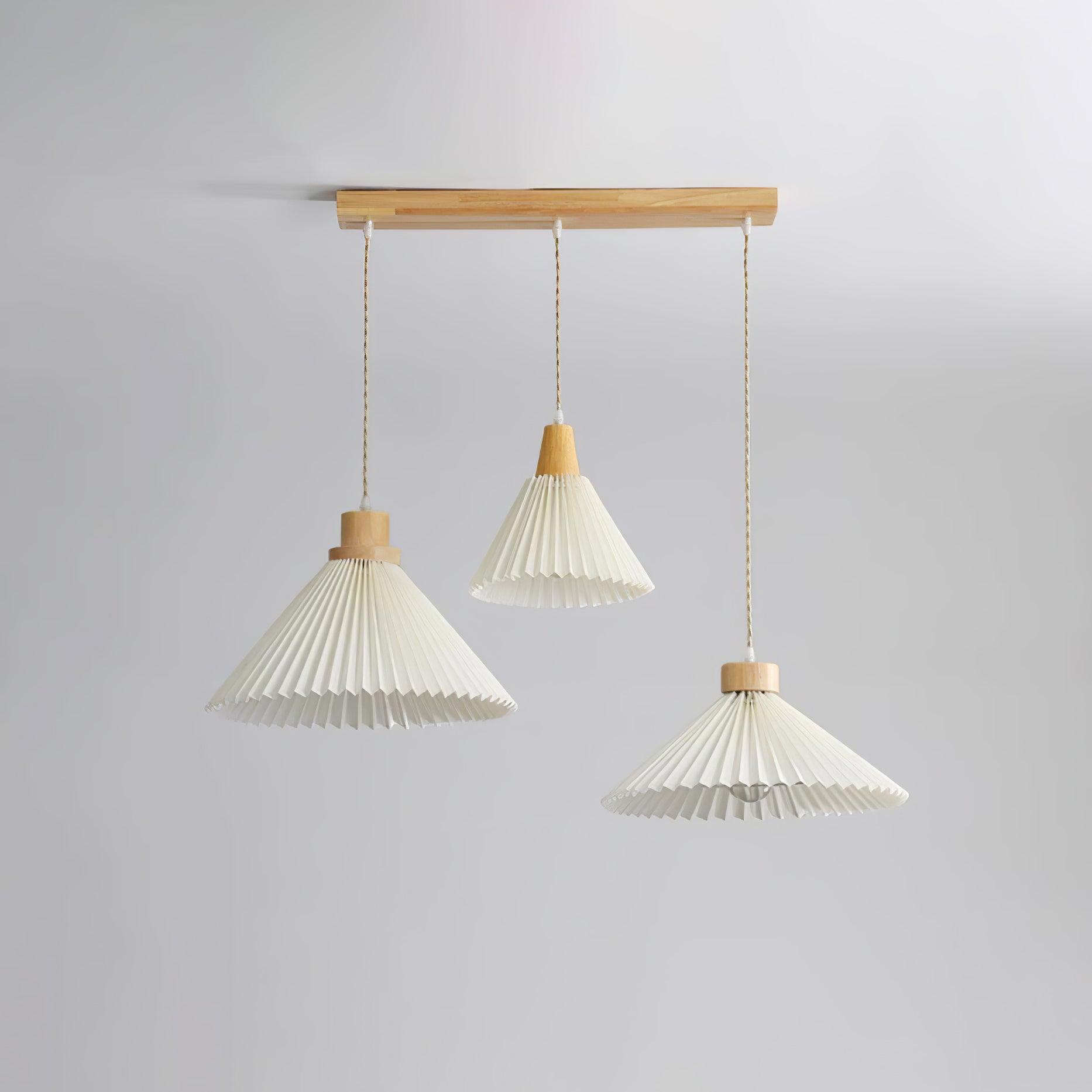 Pleated Wooden Ceiling Light Fitting detail view 13