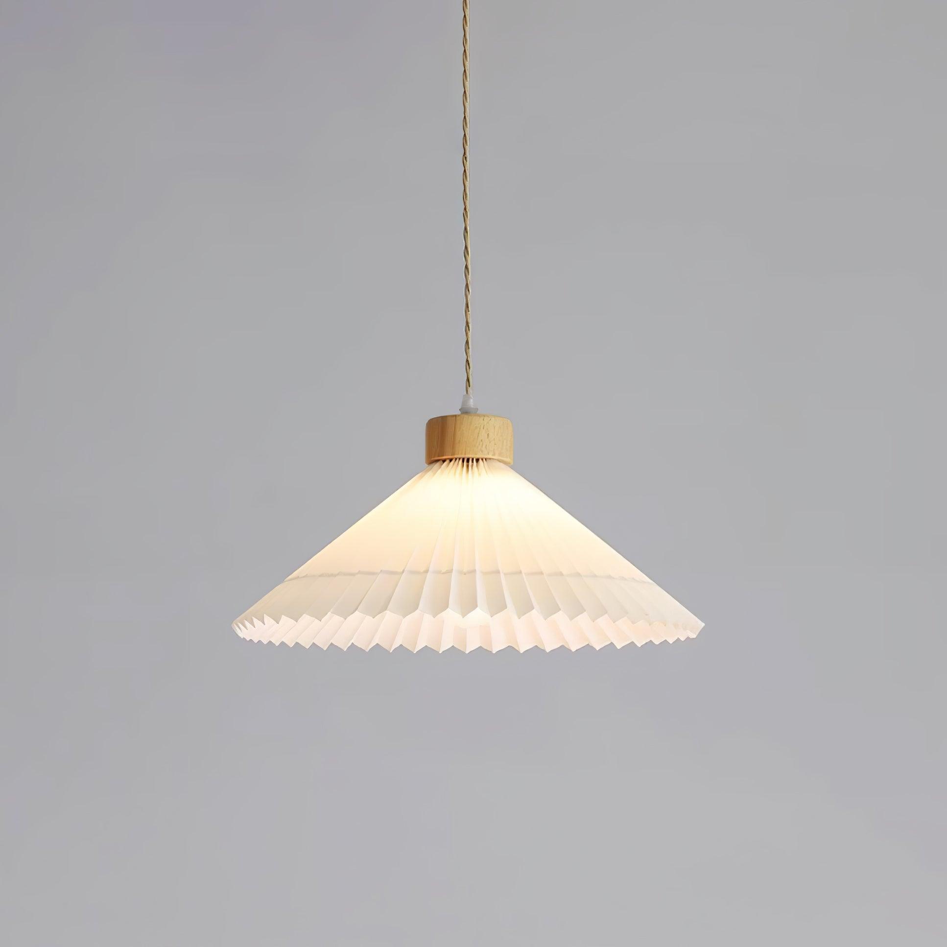 Pleated Wooden Ceiling Light Fitting detail view 16