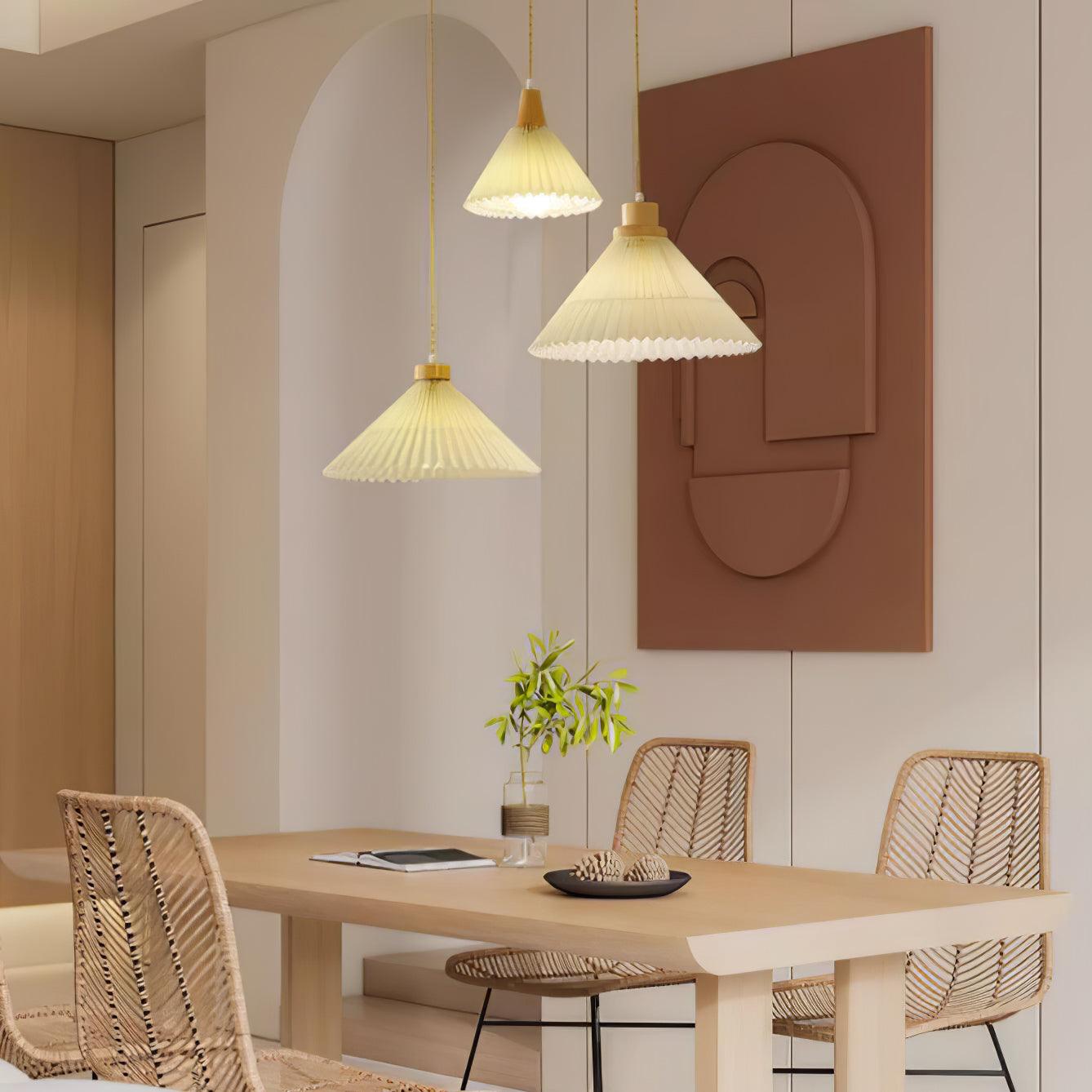 Pleated Wooden Ceiling Light Fitting detail view 18