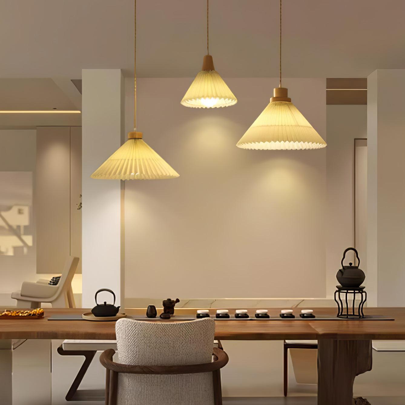 Pleated Wooden Ceiling Light Fitting detail view 19