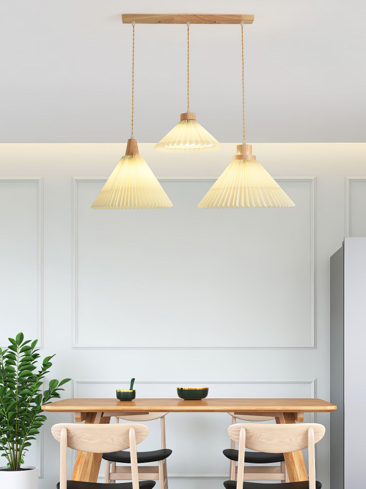 Pleated Wooden Ceiling Light Fitting detail view 26