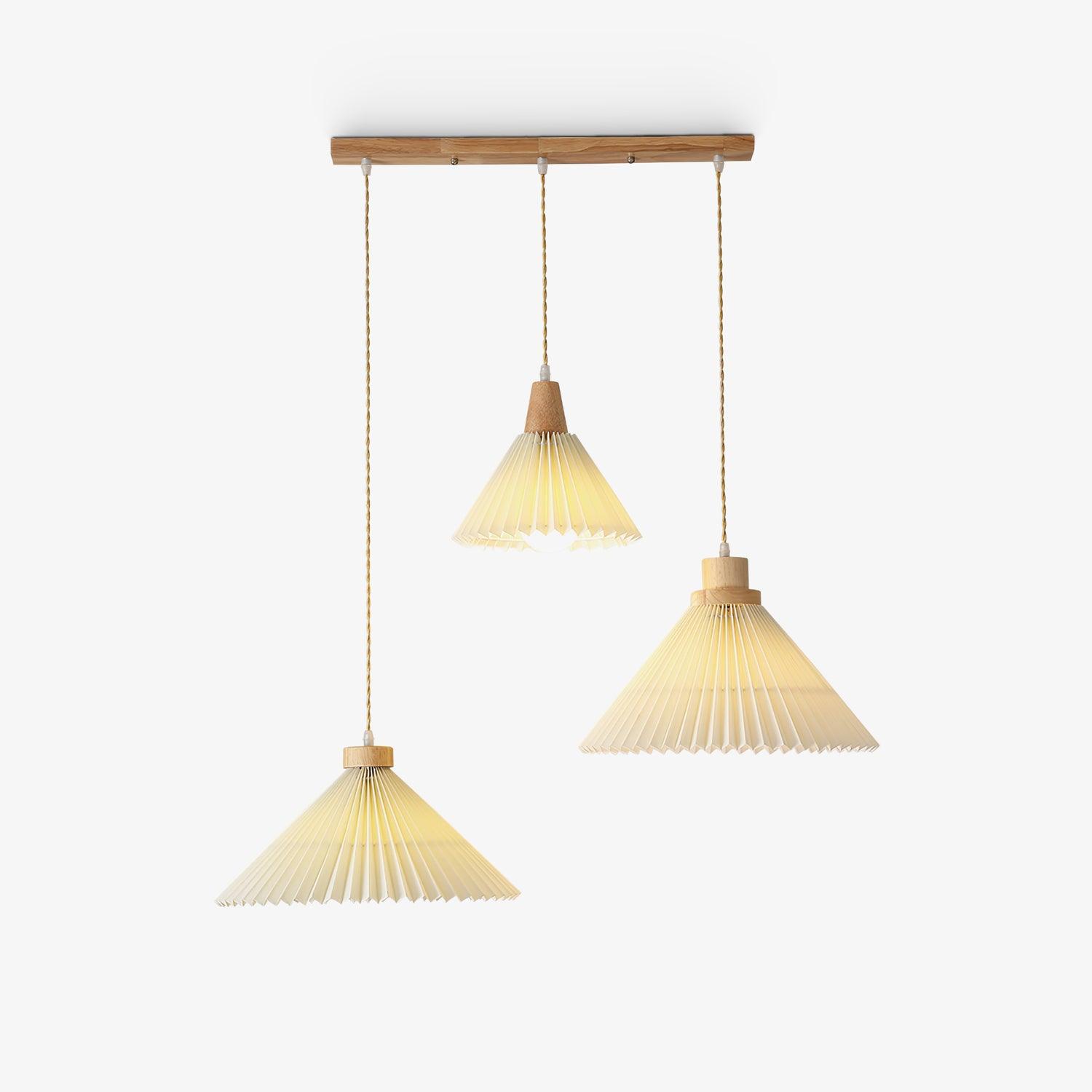 Pleated Wooden Ceiling Light Fitting