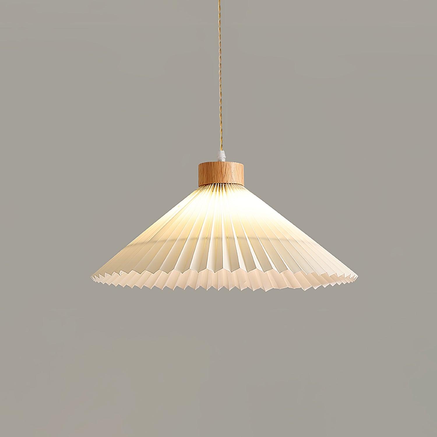 Pleated Wooden Pendant Light detail view 7