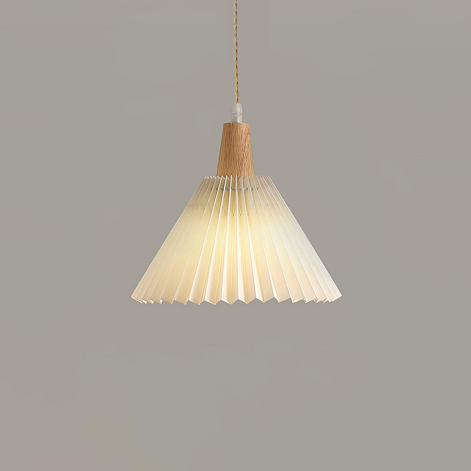 Pleated Wooden Pendant Light detail view 5