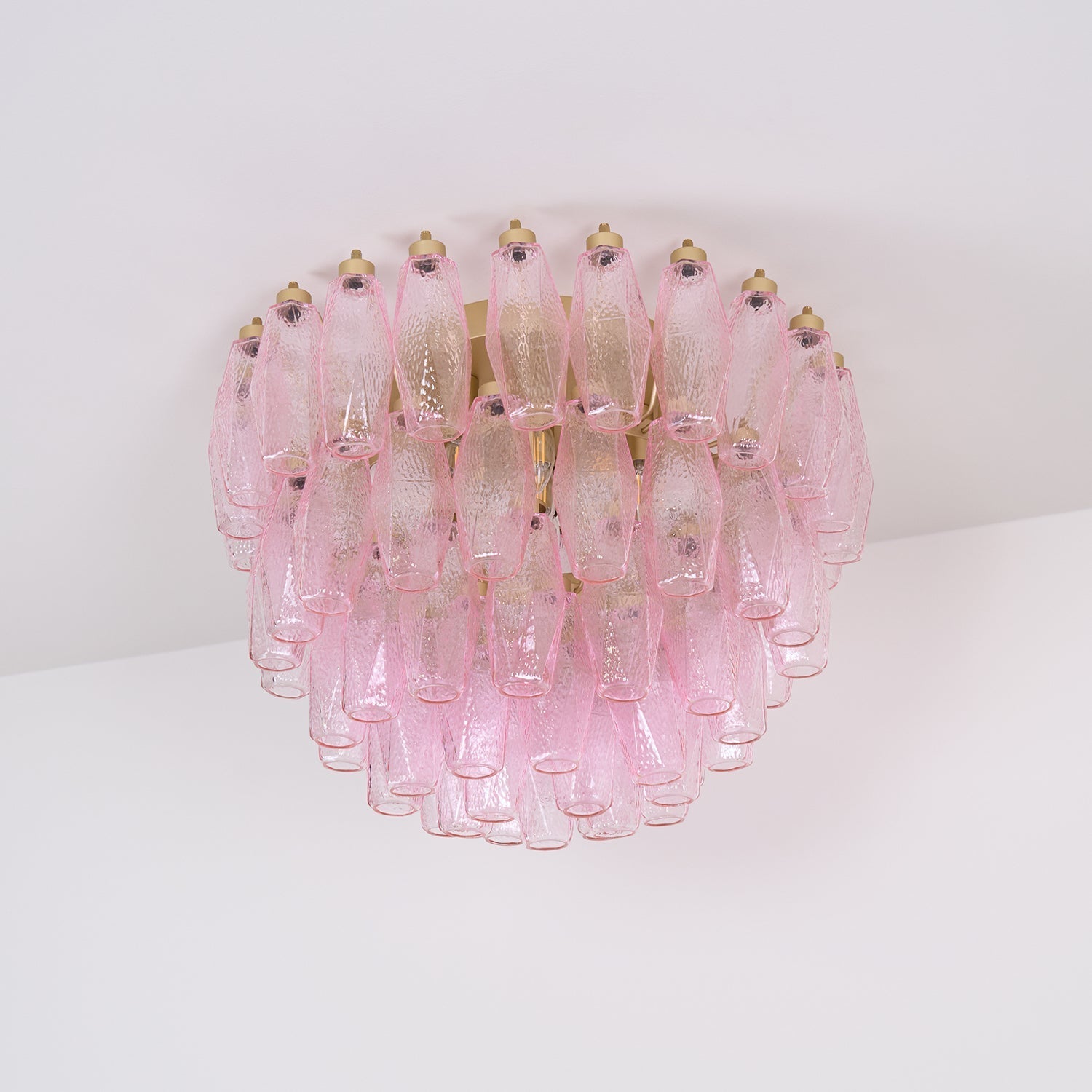 Poliedri Murano Pink Overhead Light Ceiling Light