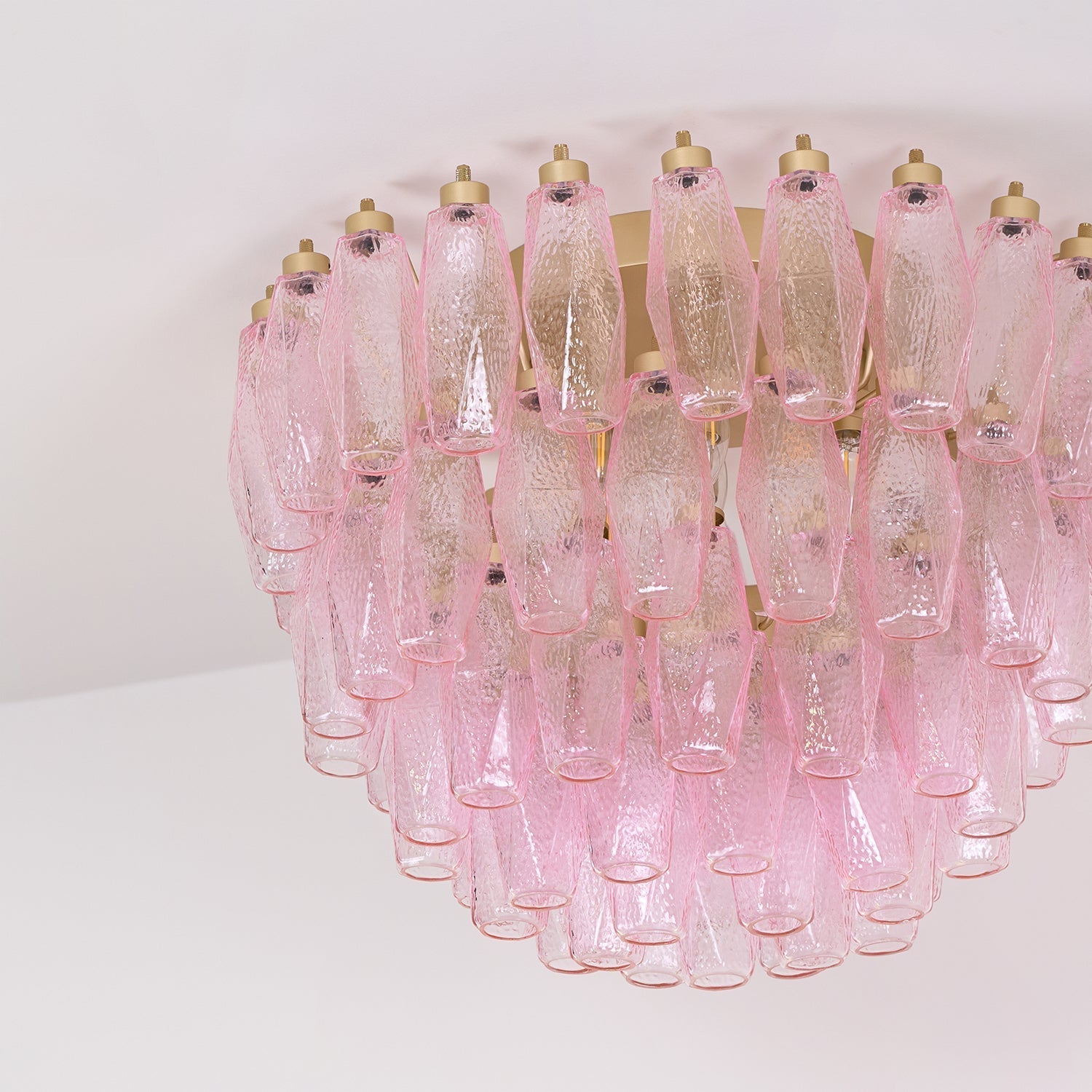 Poliedri Murano Pink Overhead Light Ceiling Light