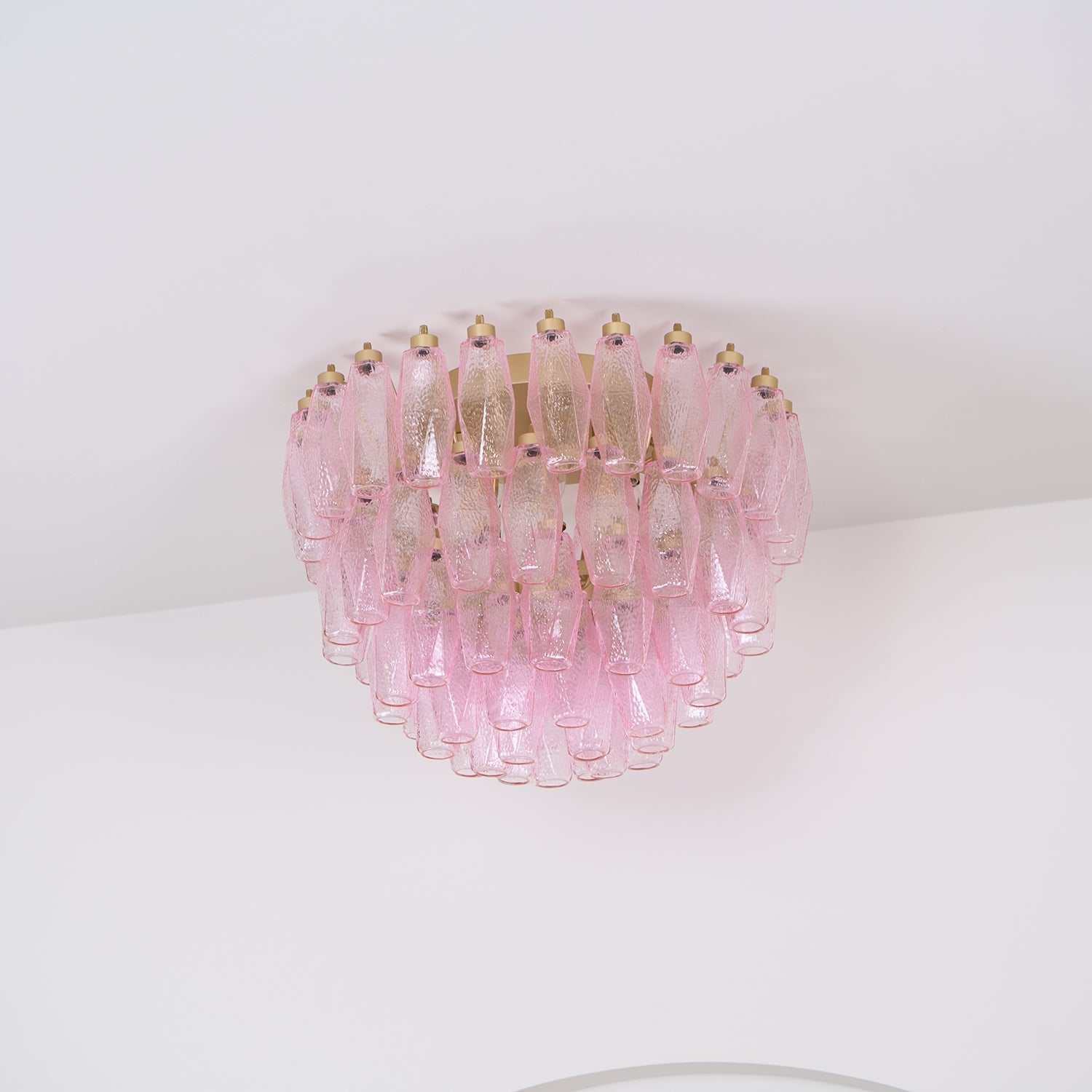 Poliedri Murano Pink Overhead Light Ceiling Light