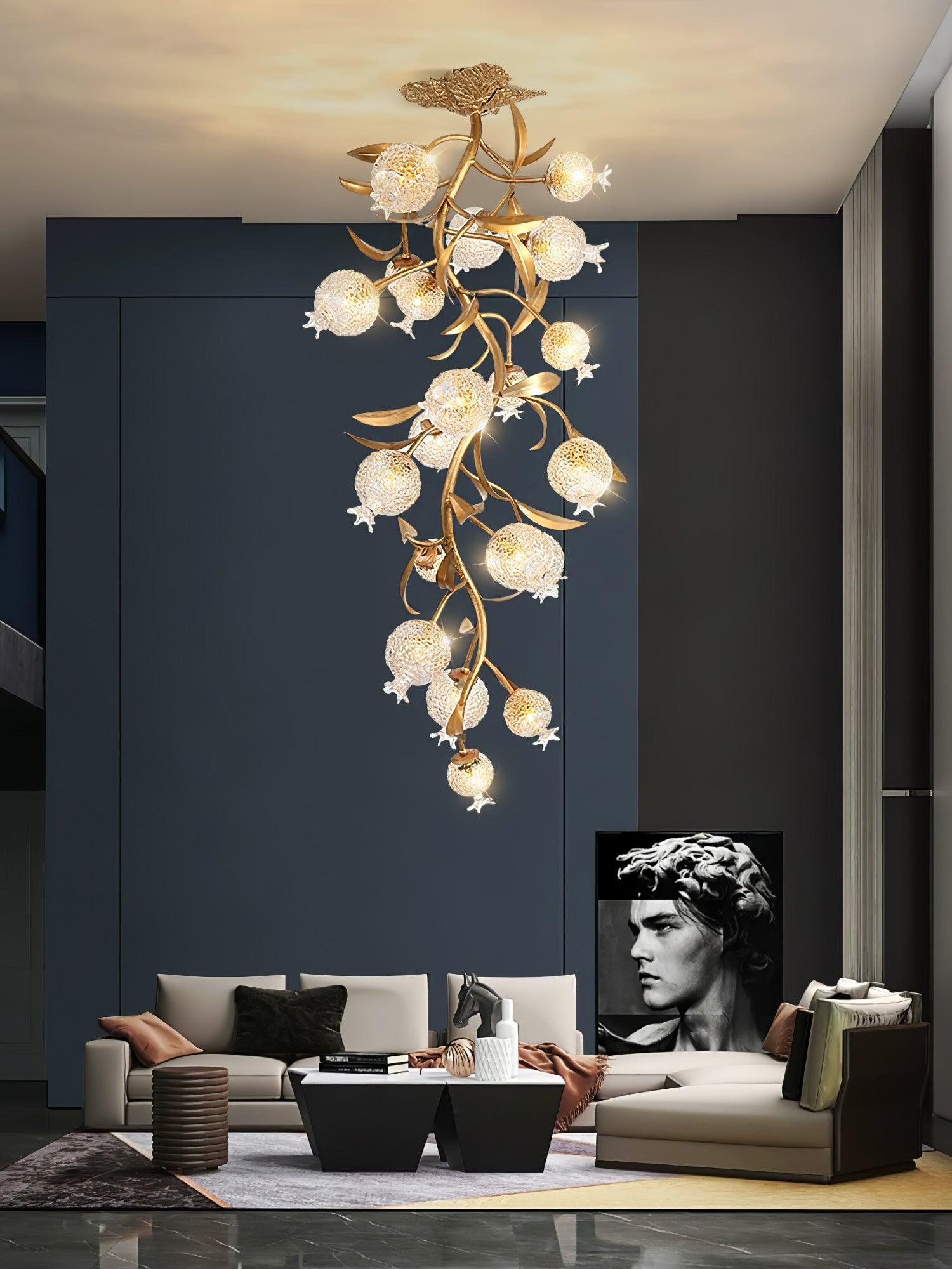 Pomegranate Brass Overhead Light Ceiling Lamp