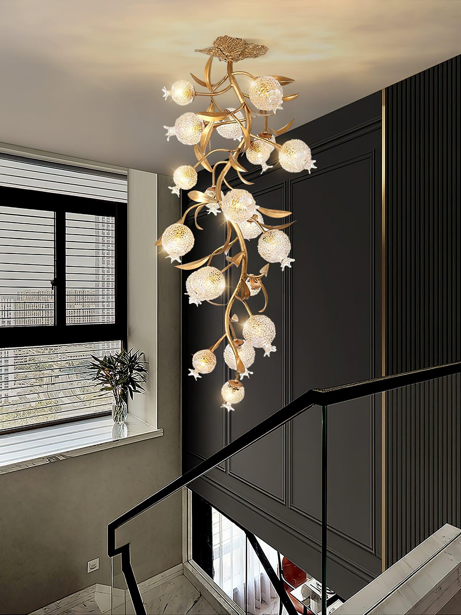 Pomegranate Brass Overhead Light Ceiling Lamp