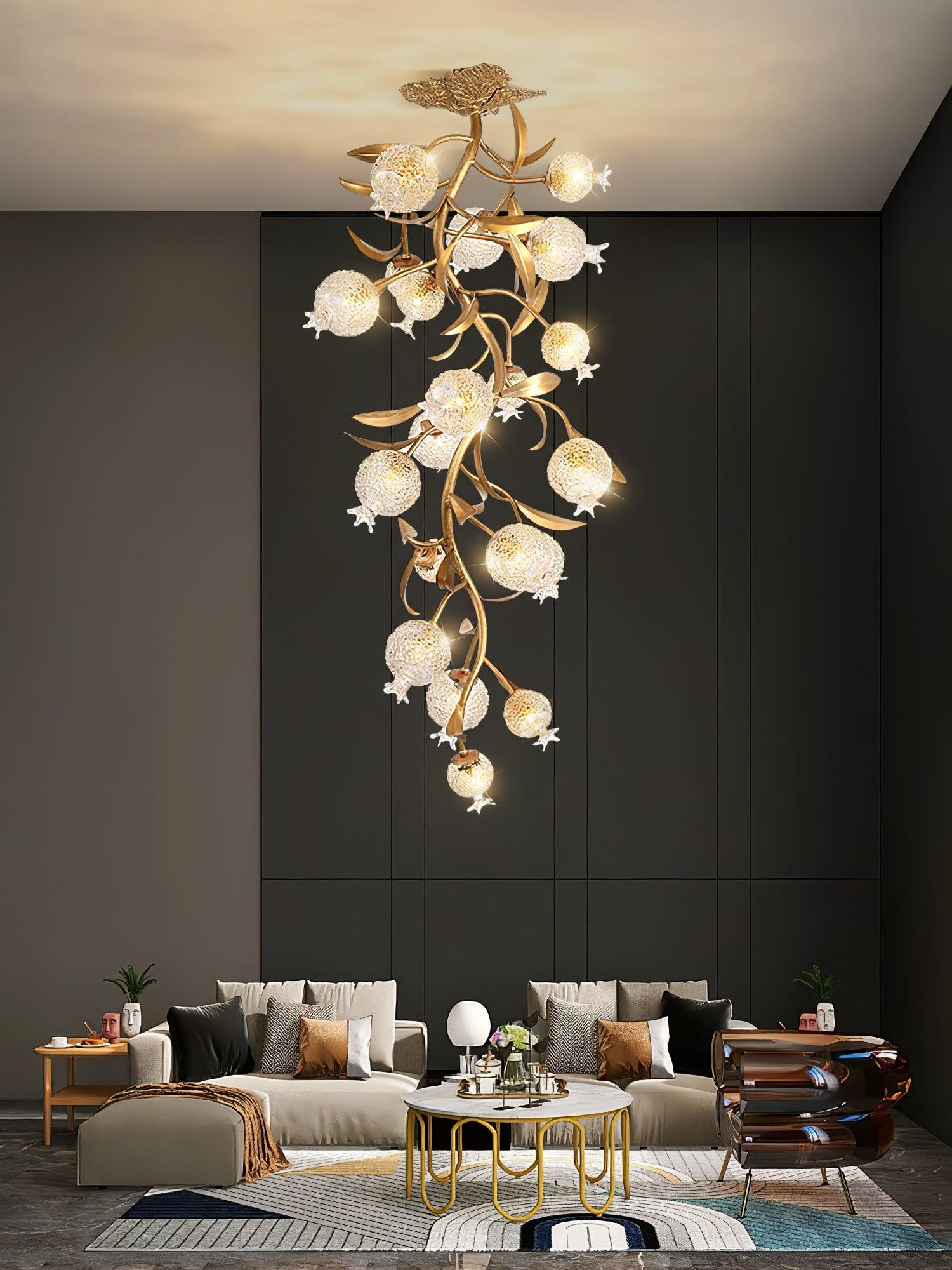Pomegranate Brass Overhead Light Ceiling Lamp