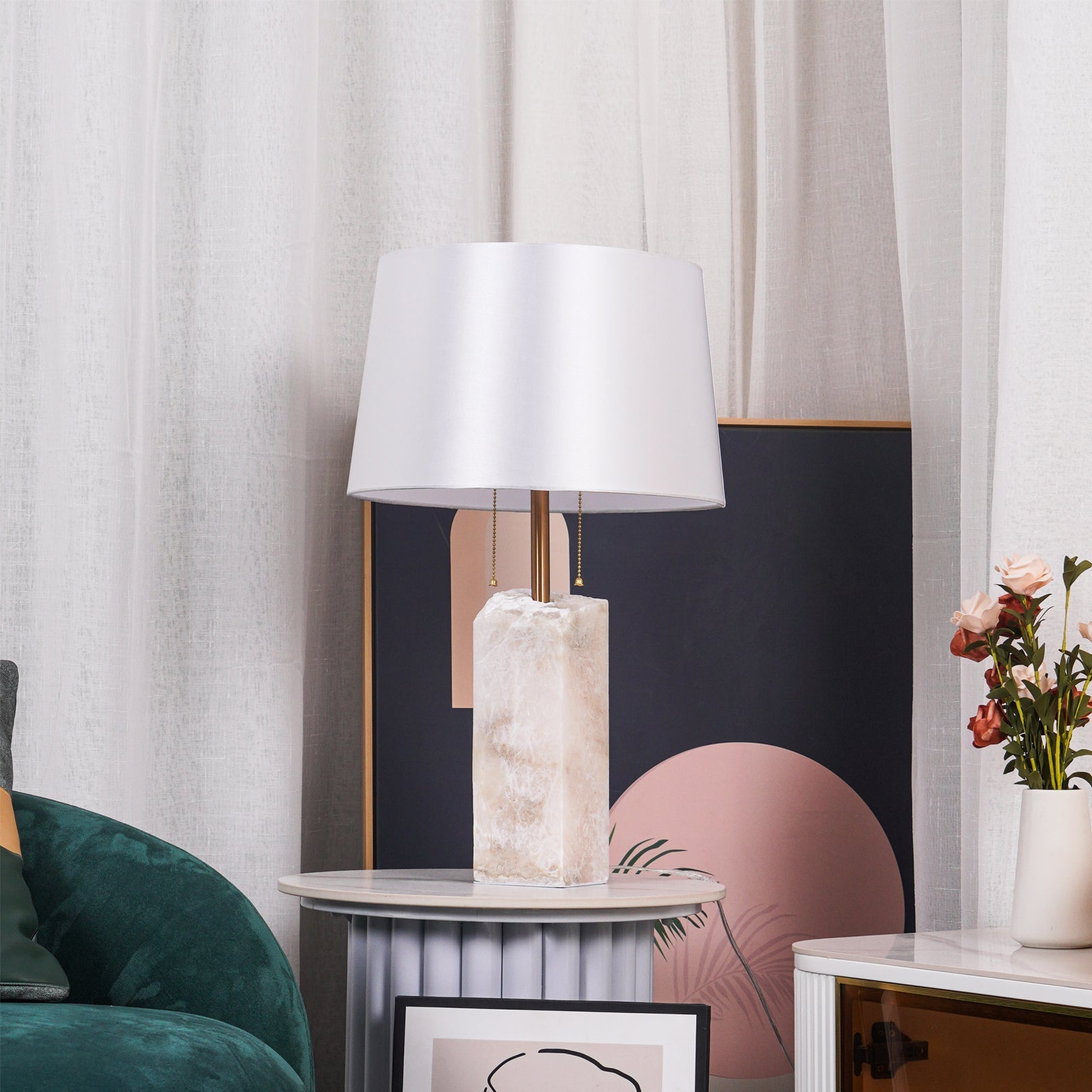 Raw Alabaster Accent Lamp Table Lamp