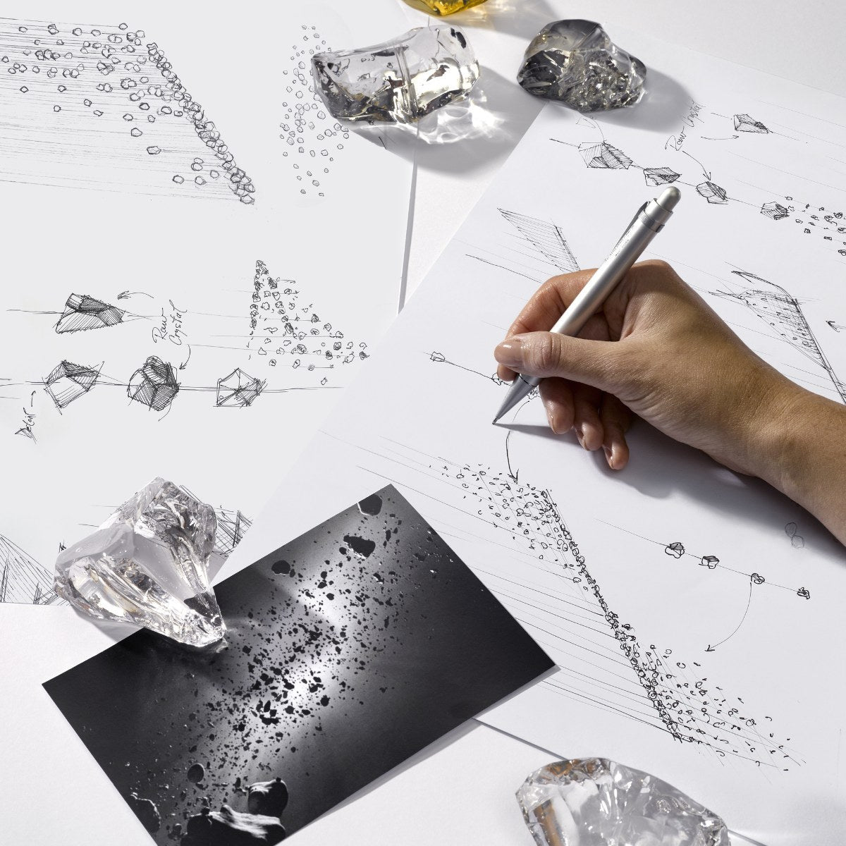Raw Crystal Customizable Chandelier