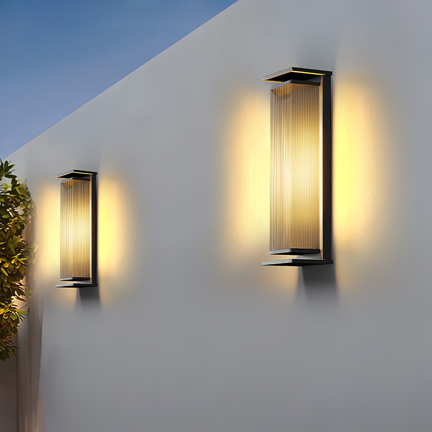 Rectangular Box Solar Outdoor Wall Lamp detail view 2