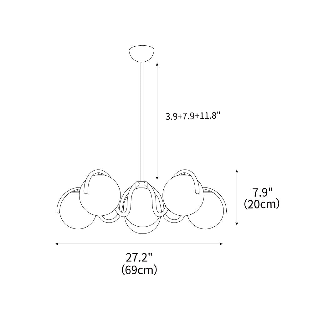 Reedway Curve Chandelier 27.2