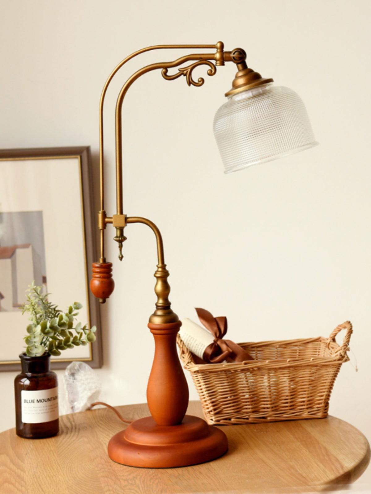 Retro Glass Gooseneck Table Lamp 5.5