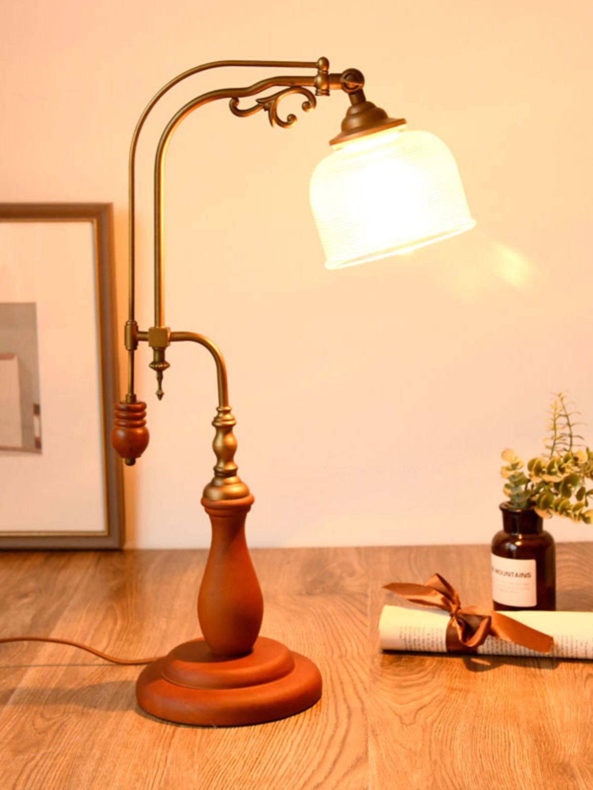 Retro Glass Gooseneck Table Lamp 5.5