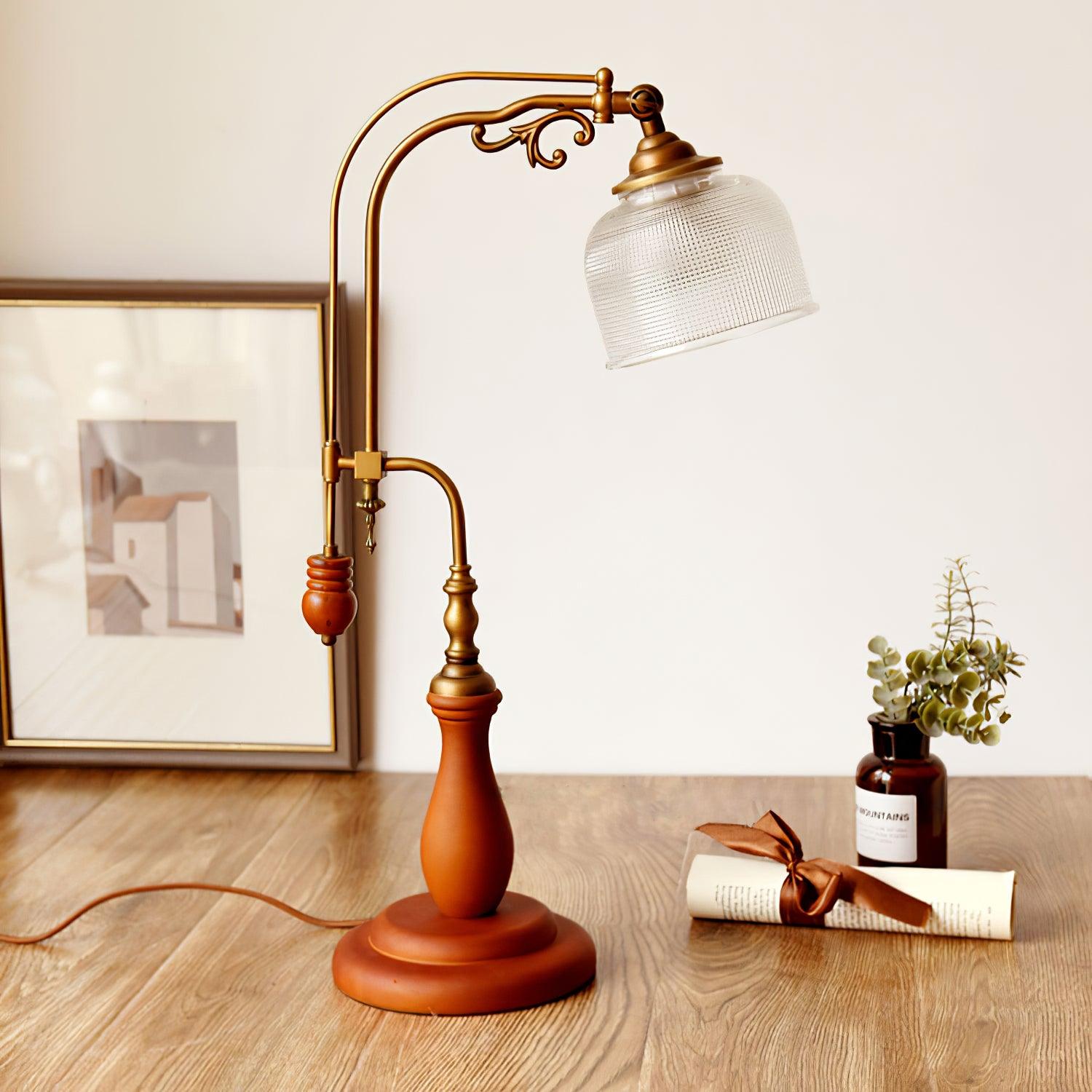 Retro Glass Gooseneck Table Lamp 5.5