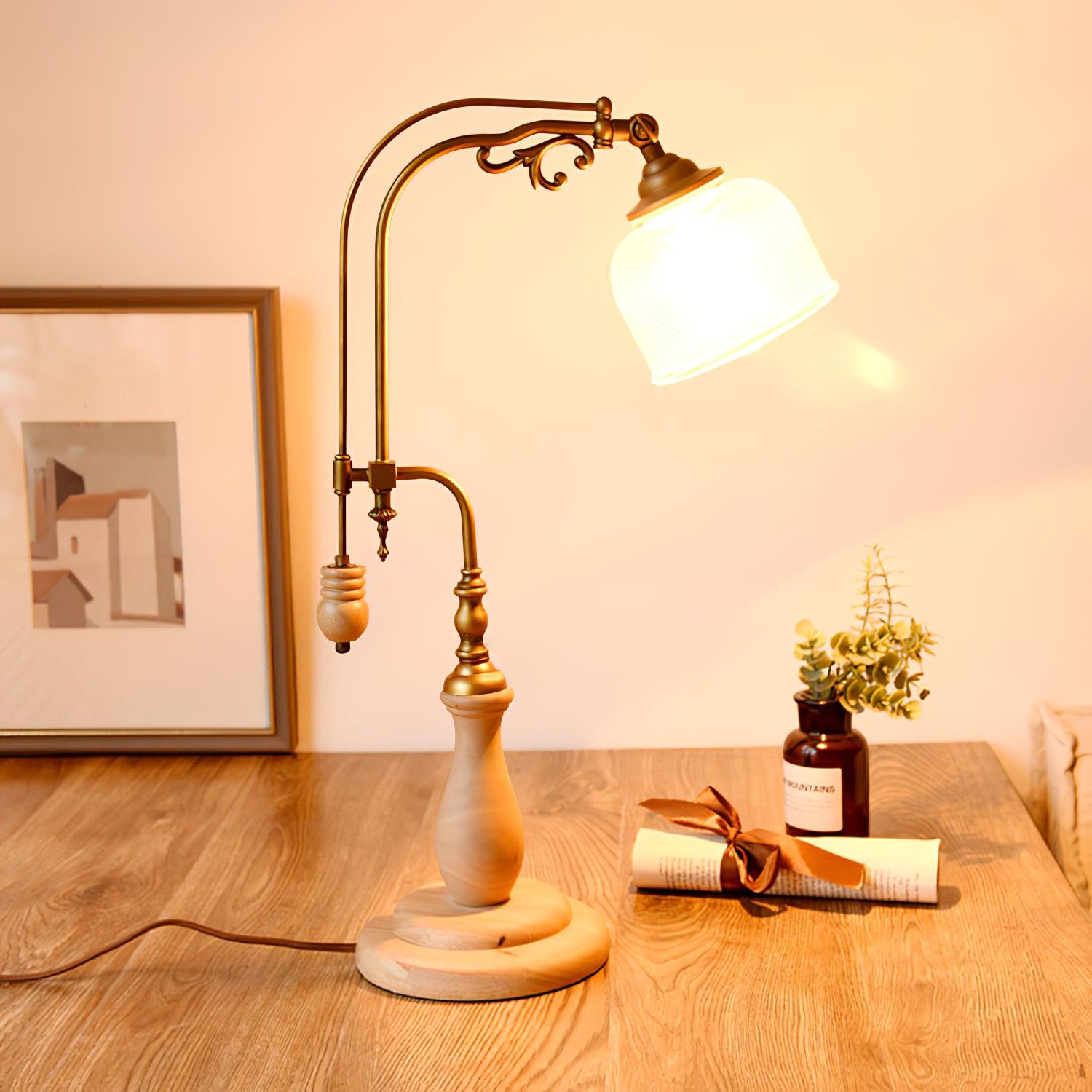 Retro Glass Gooseneck Table Lamp 5.5
