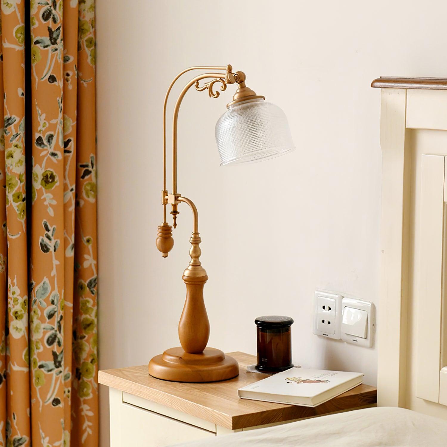Retro Glass Gooseneck Table Lamp 5.5