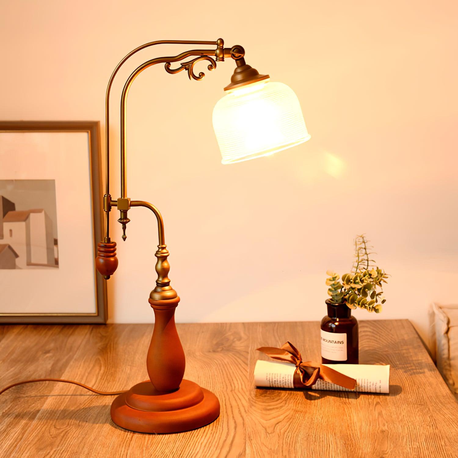 Retro Glass Gooseneck Table Lamp 5.5
