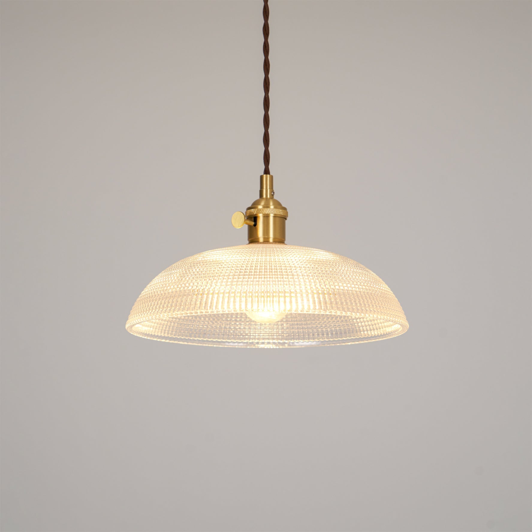 Ribbed Spiral Pendant Swag Light