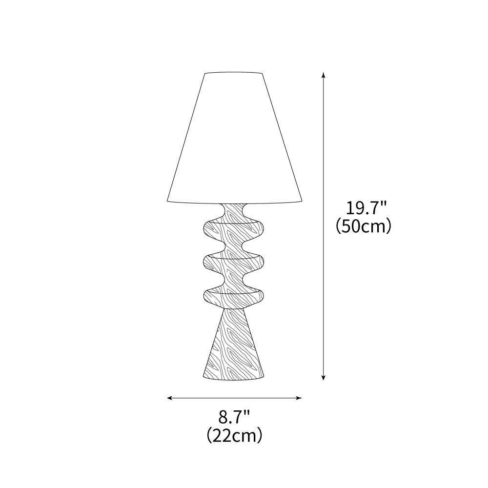 Ripple Wood Table Lamp 8.7